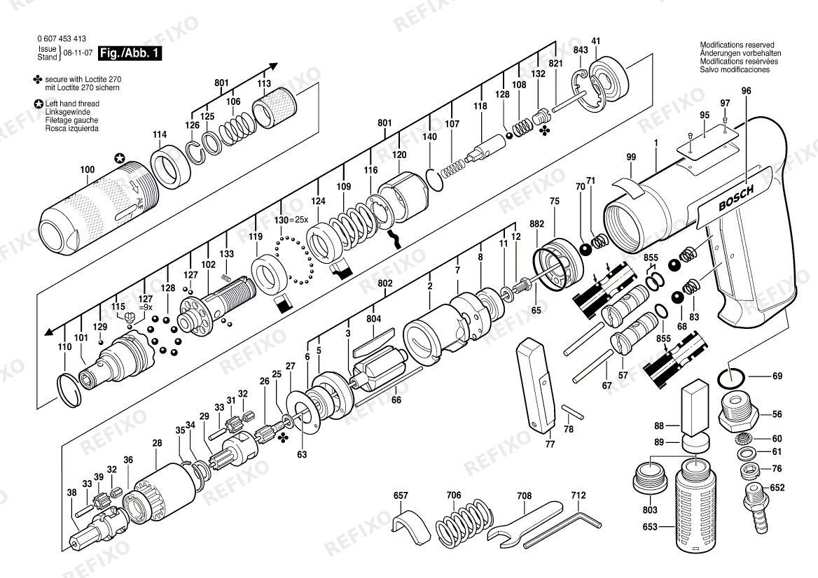 Bosch Pw- шуруповёрт -Ind 180 WATT-SERIE (0 607 453 413) — схема запчастей