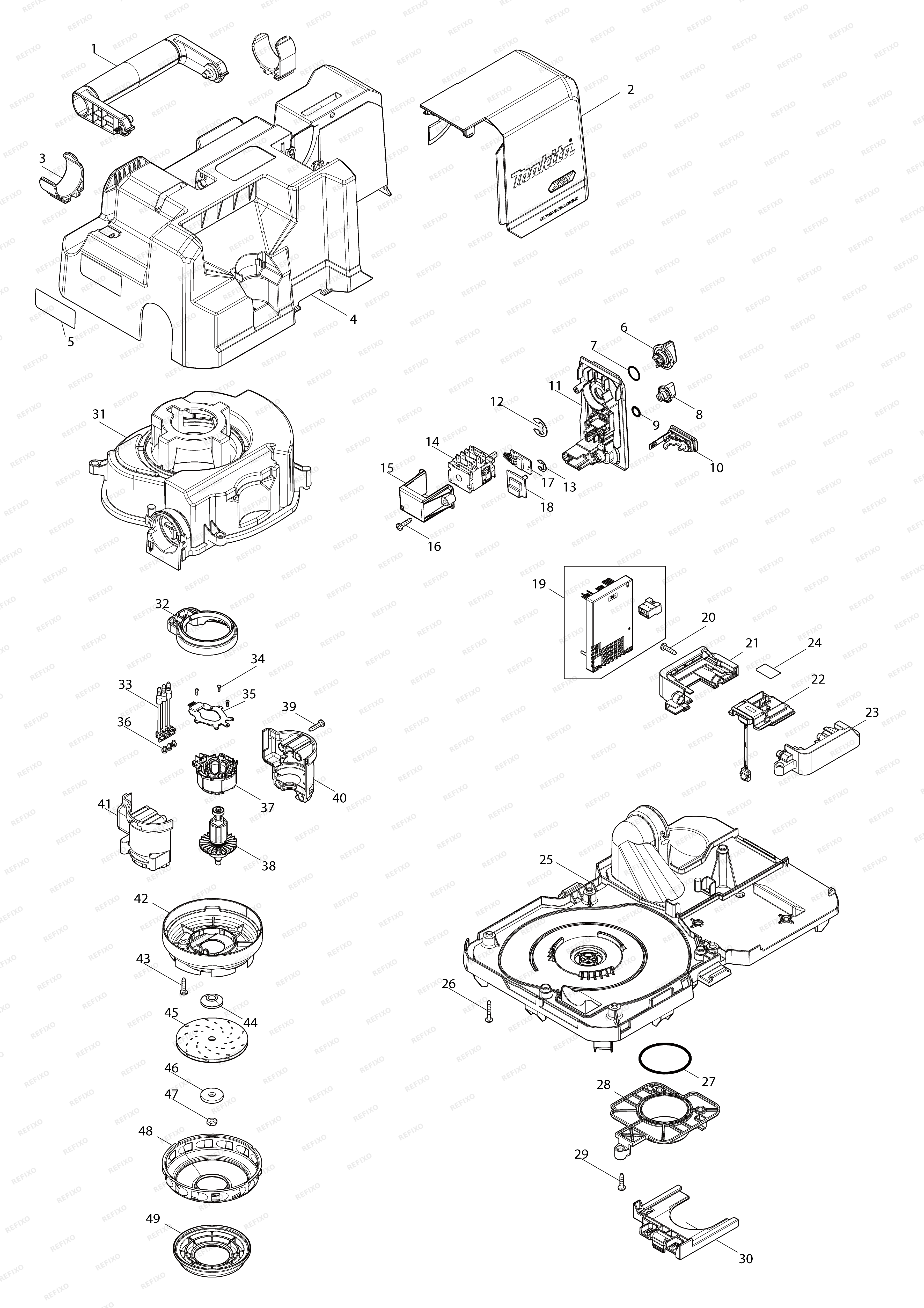 MAKITA VC013GL — схема запчастей
