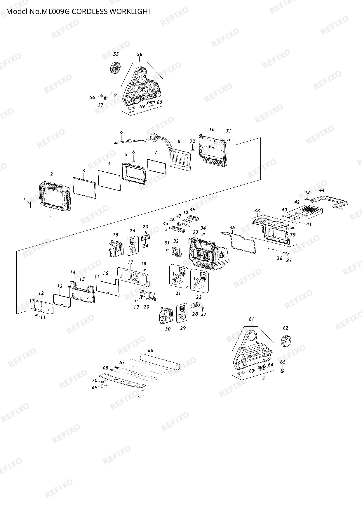 MAKITA ML009G — схема запчастей