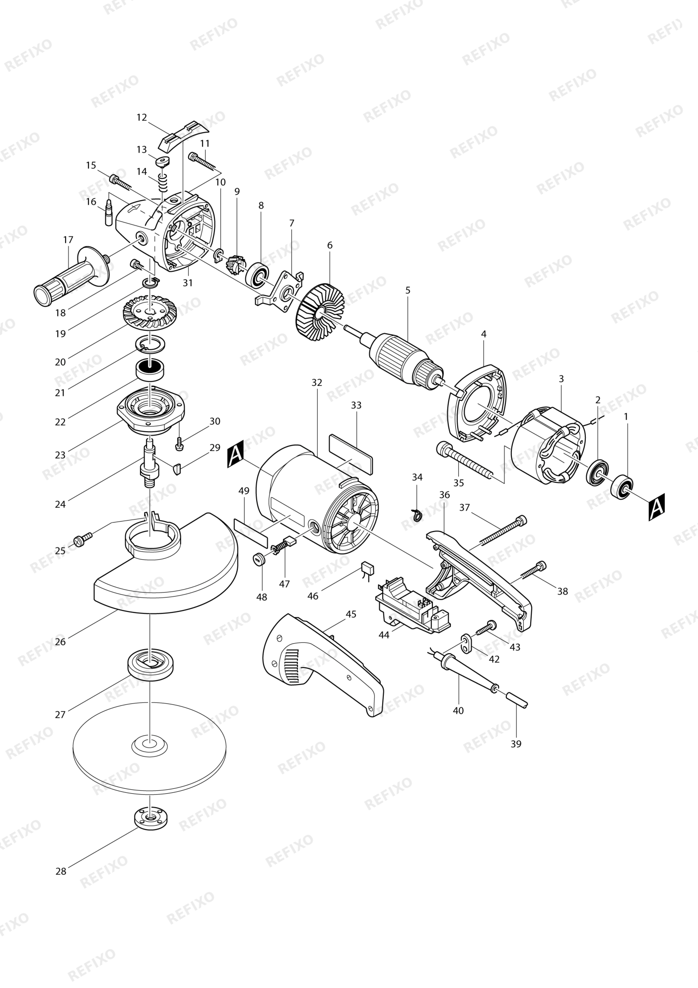 MAKITA 9029 — схема запчастей