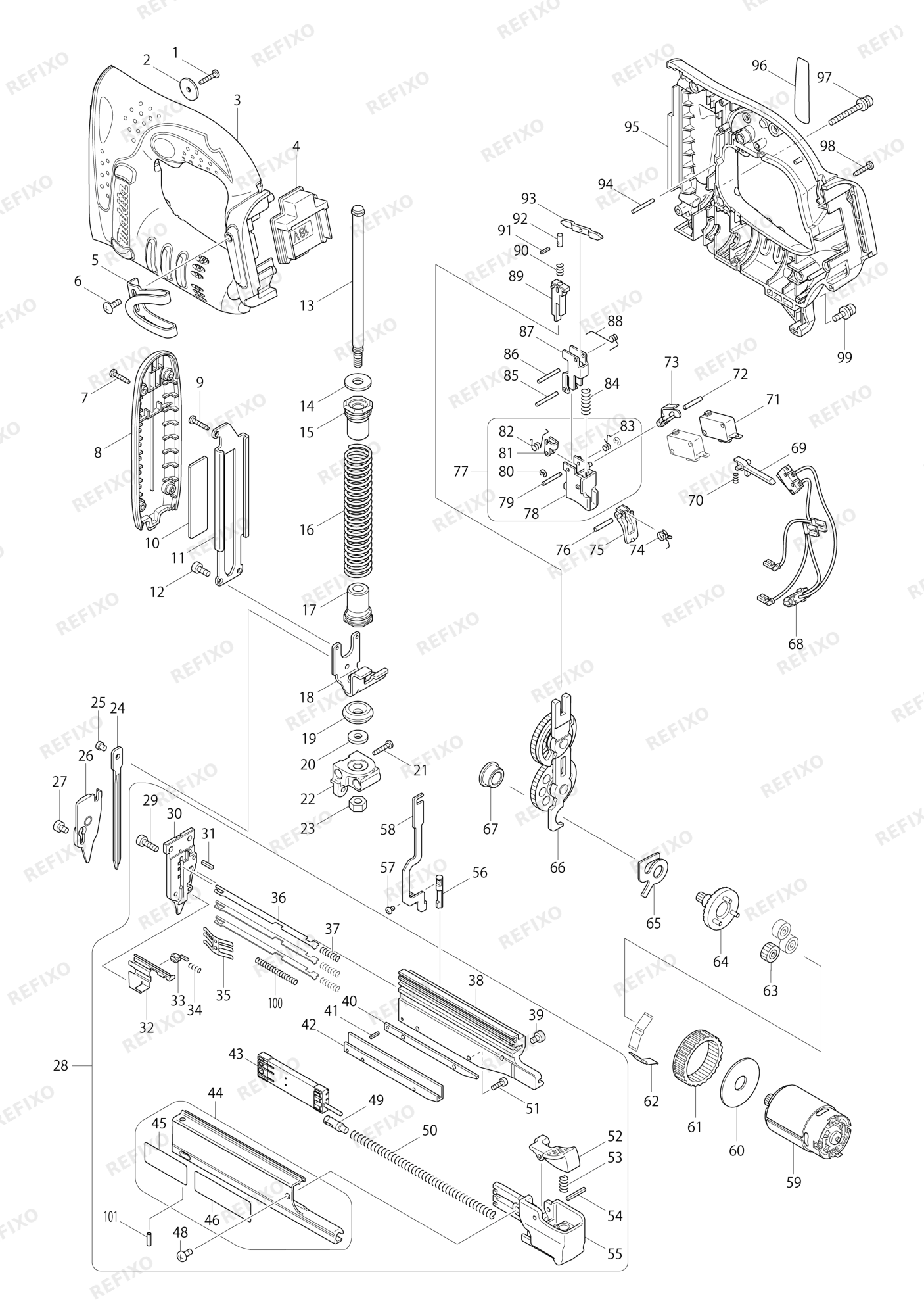 MAKITA DPT351 — схема запчастей