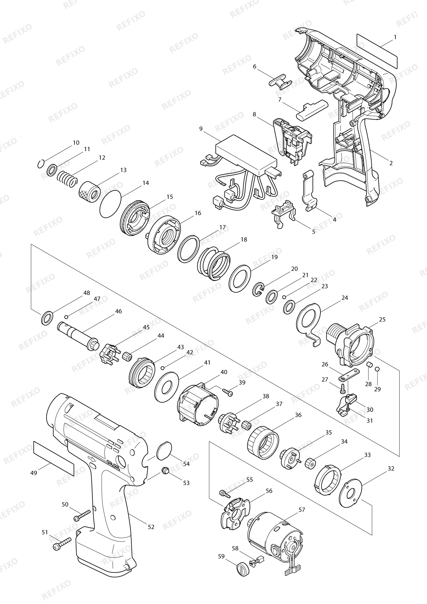 MAKITA 6798D — схема запчастей
