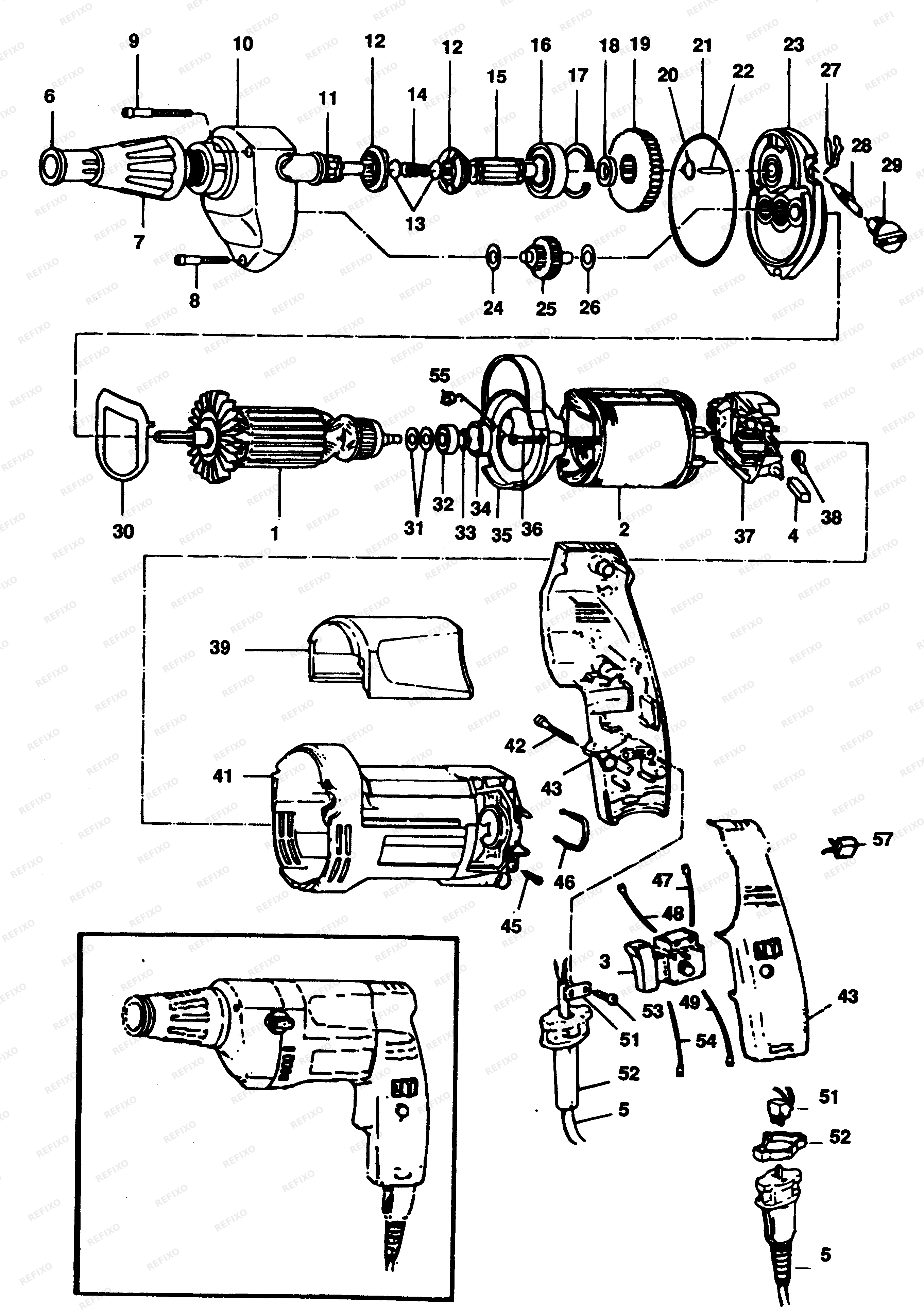 Black&Decker ОТВЁРТКА P7319 — схема запчастей