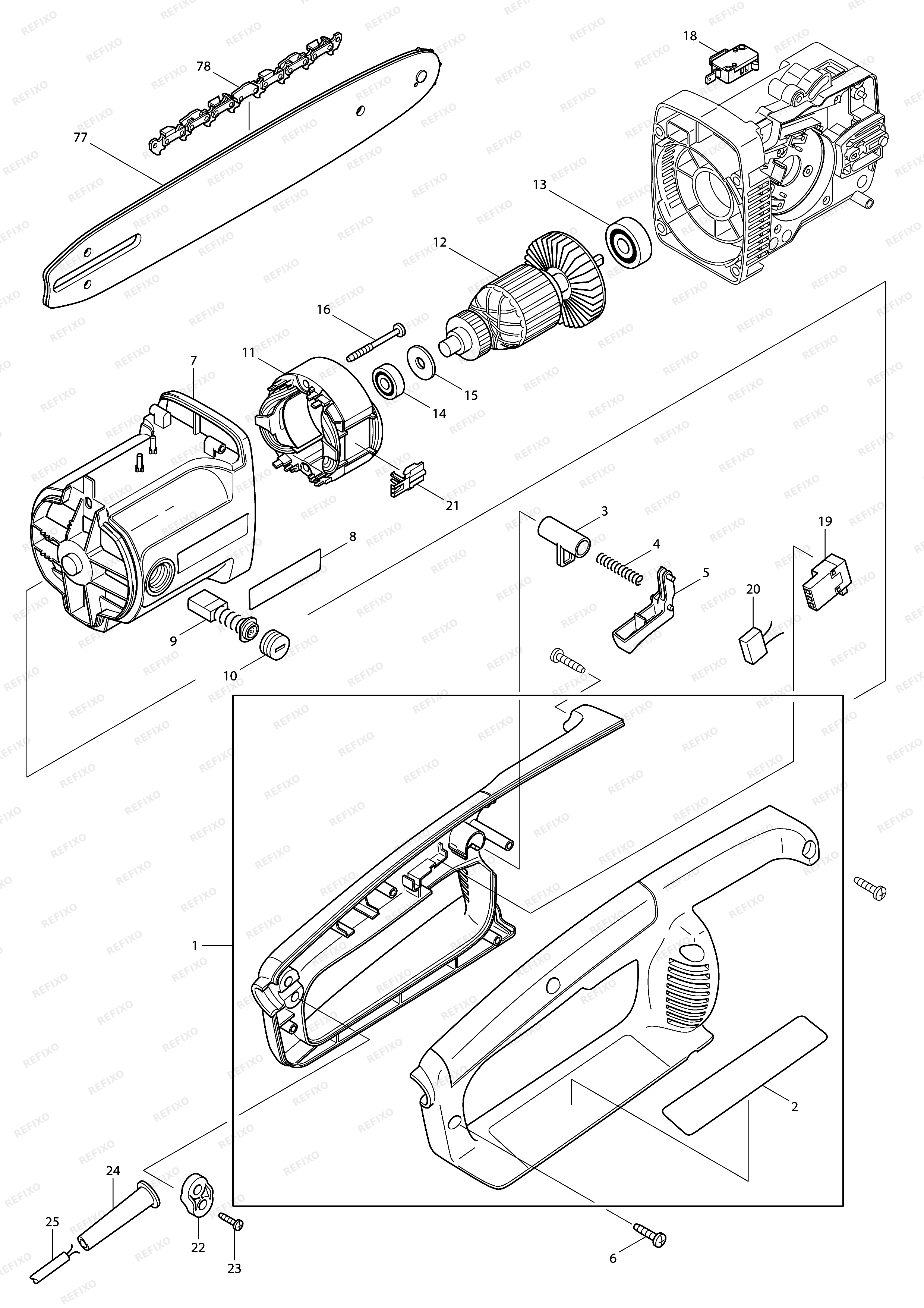MAKITA UC3000A — схема запчастей