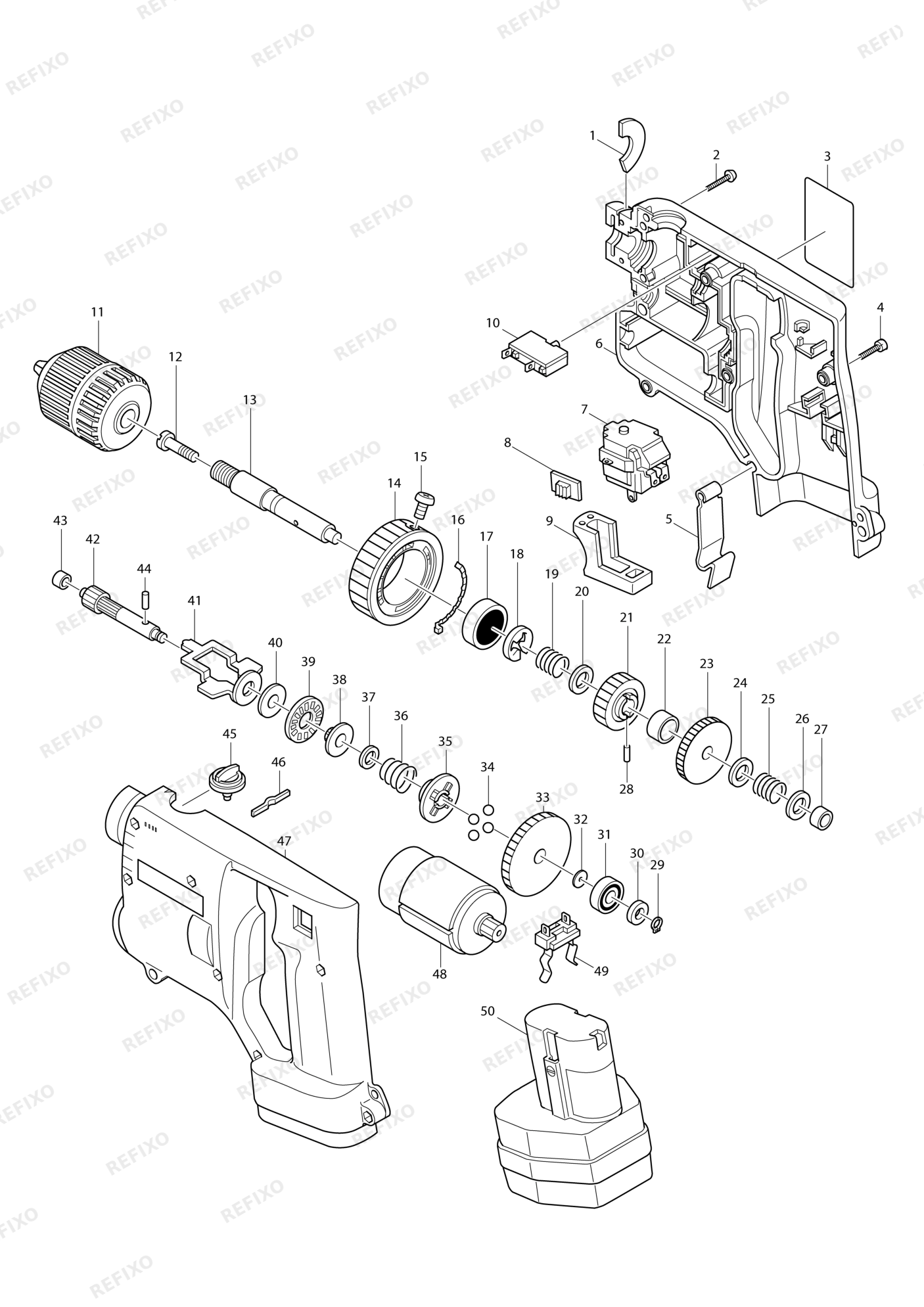 MAKITA 6400D — схема запчастей
