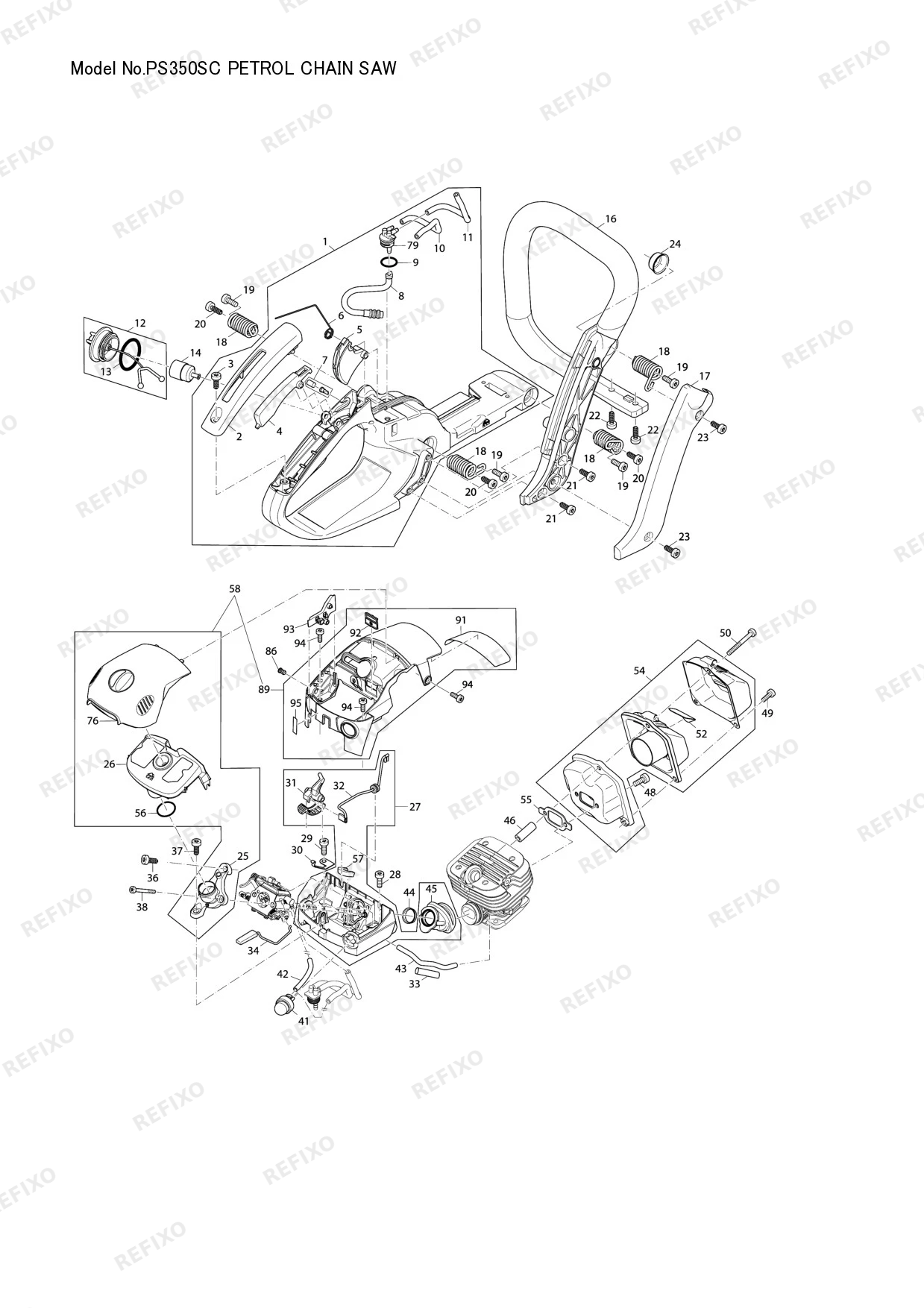 MAKITA PS 350SC — схема запчастей