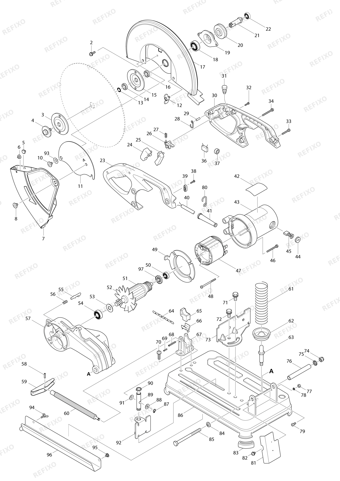MAKITA 2414EN — схема запчастей