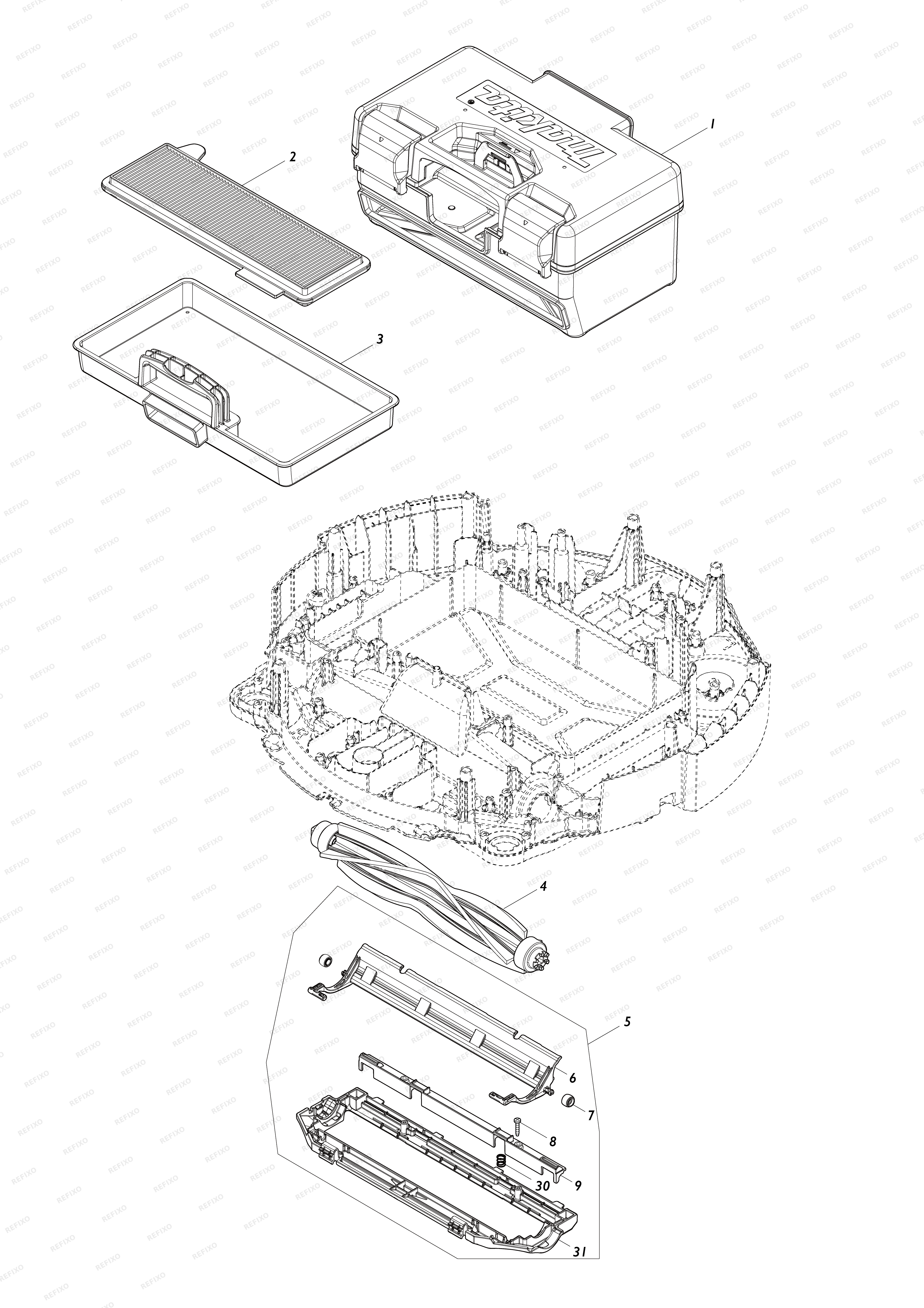 MAKITA DRC300 — схема запчастей
