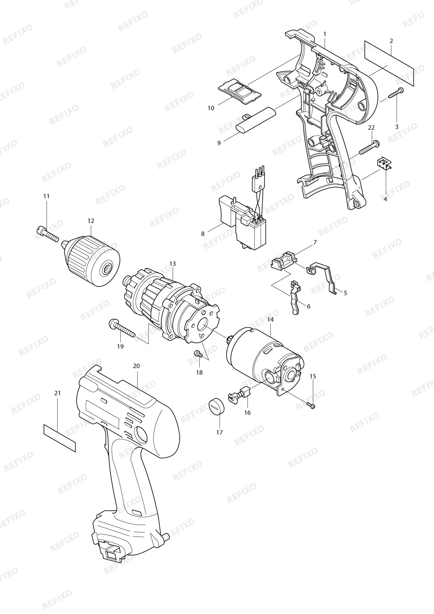 MAKITA 8413D — схема запчастей