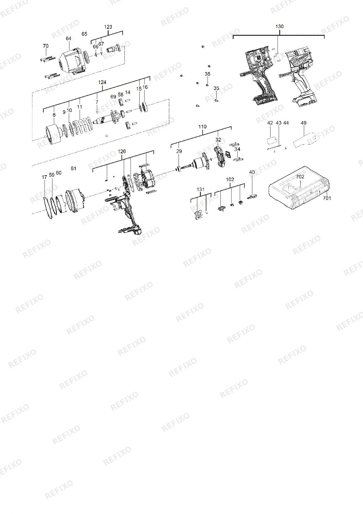 MILWAUKEE M18ONEFHIWF34 0X 4933459729 4000481671 — схема запчастей