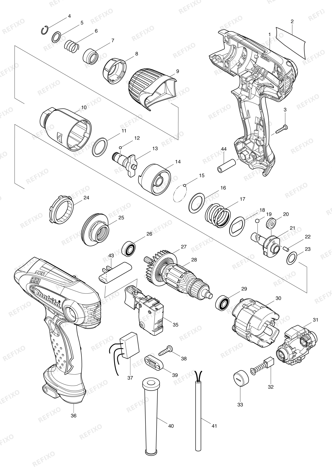 MAKITA TD0101 — схема запчастей