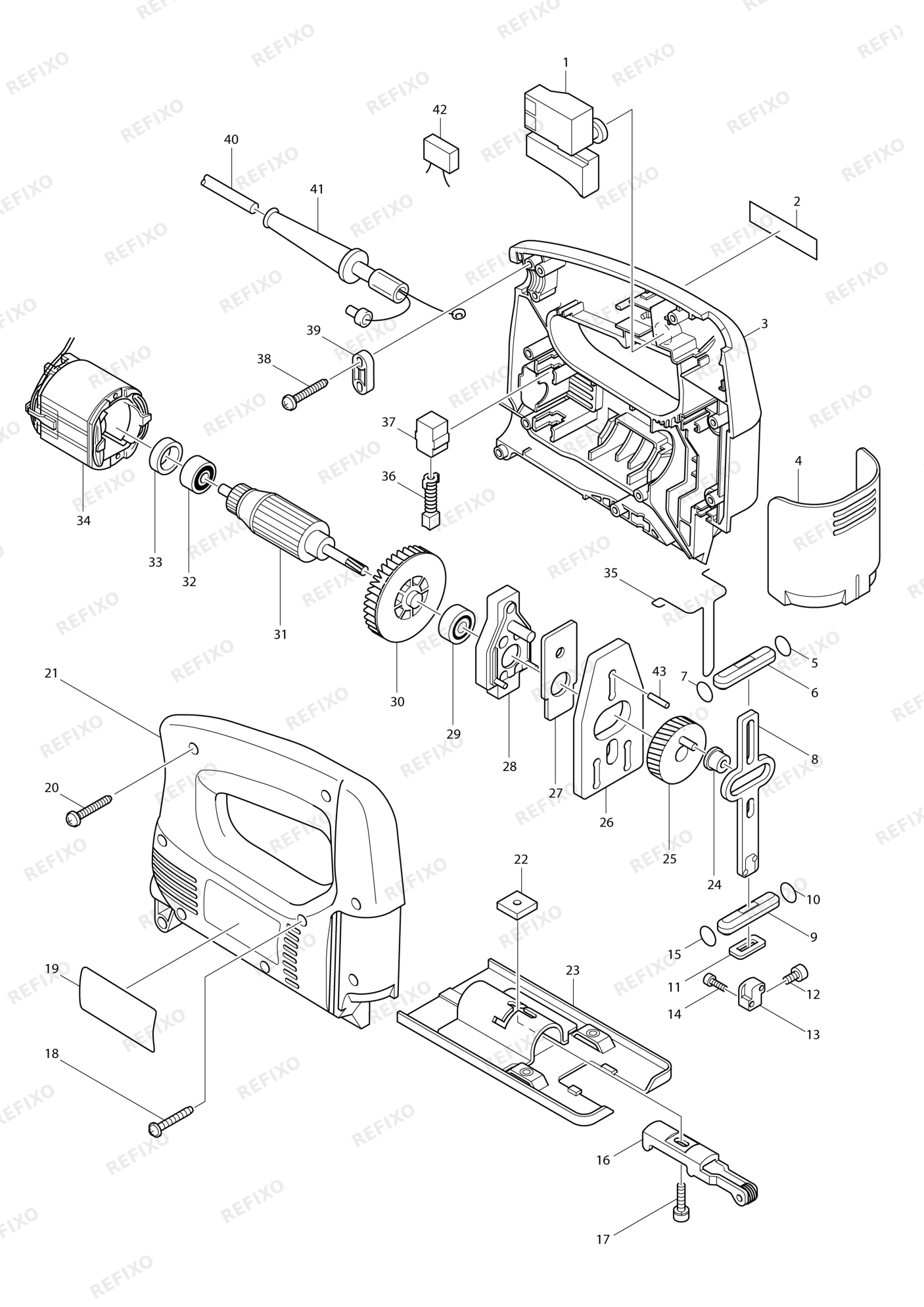 MAKITA 4322 — схема запчастей