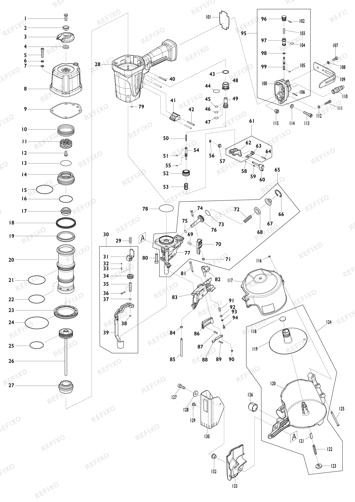 MAKITA AN613 — схема запчастей