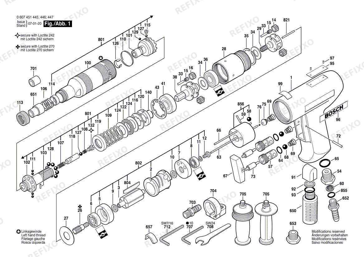Bosch Pw- шуруповёрт -Ind 370 WATT-SERIE (0 607 451 445) — схема запчастей