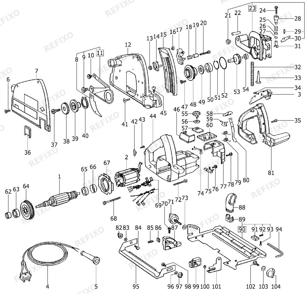 Festool AT 65 EB - ручная дисковая пила 489932 — схема запчастей