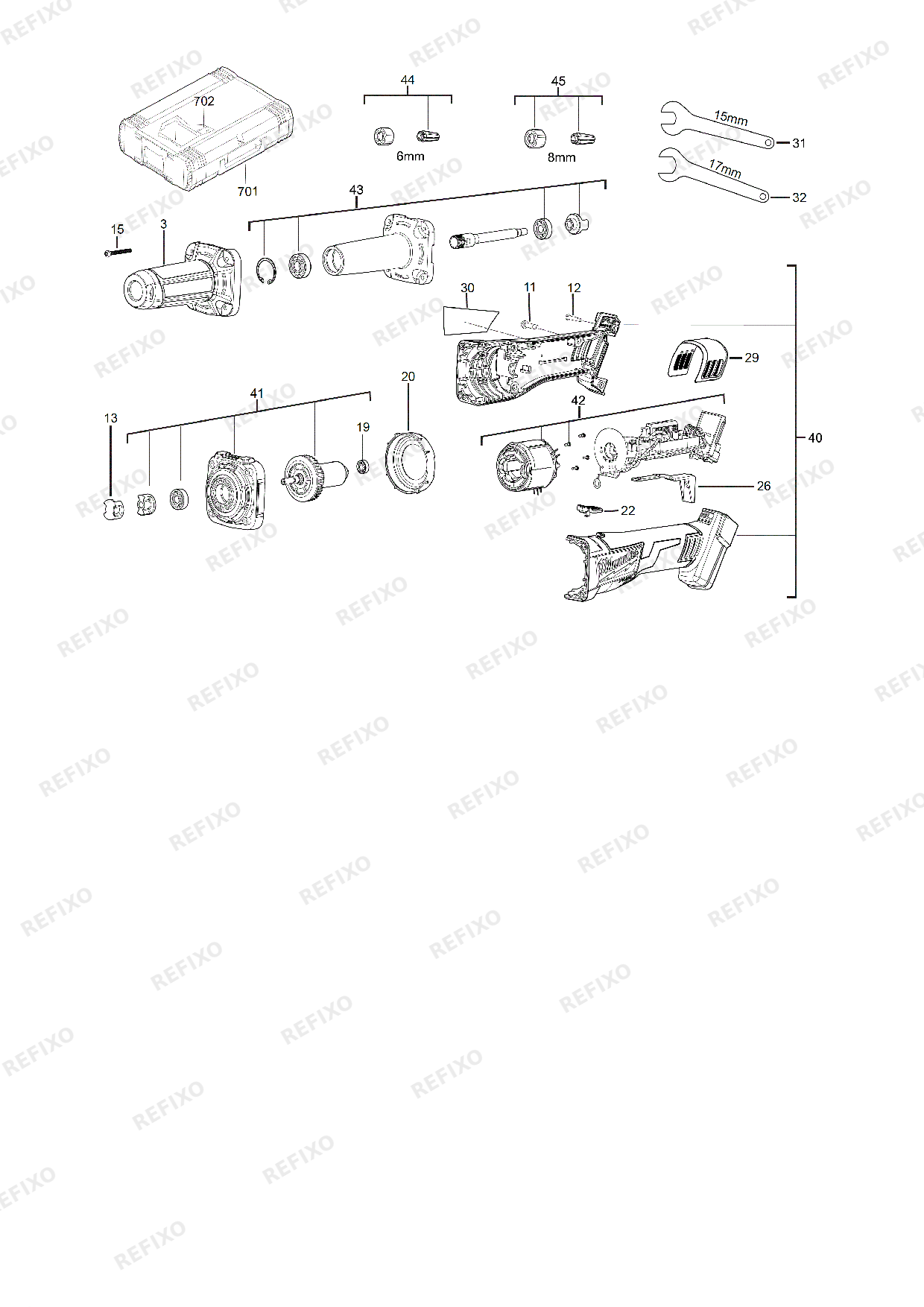 MILWAUKEE M18FDG 0X 4933459190 4000458221 — схема запчастей