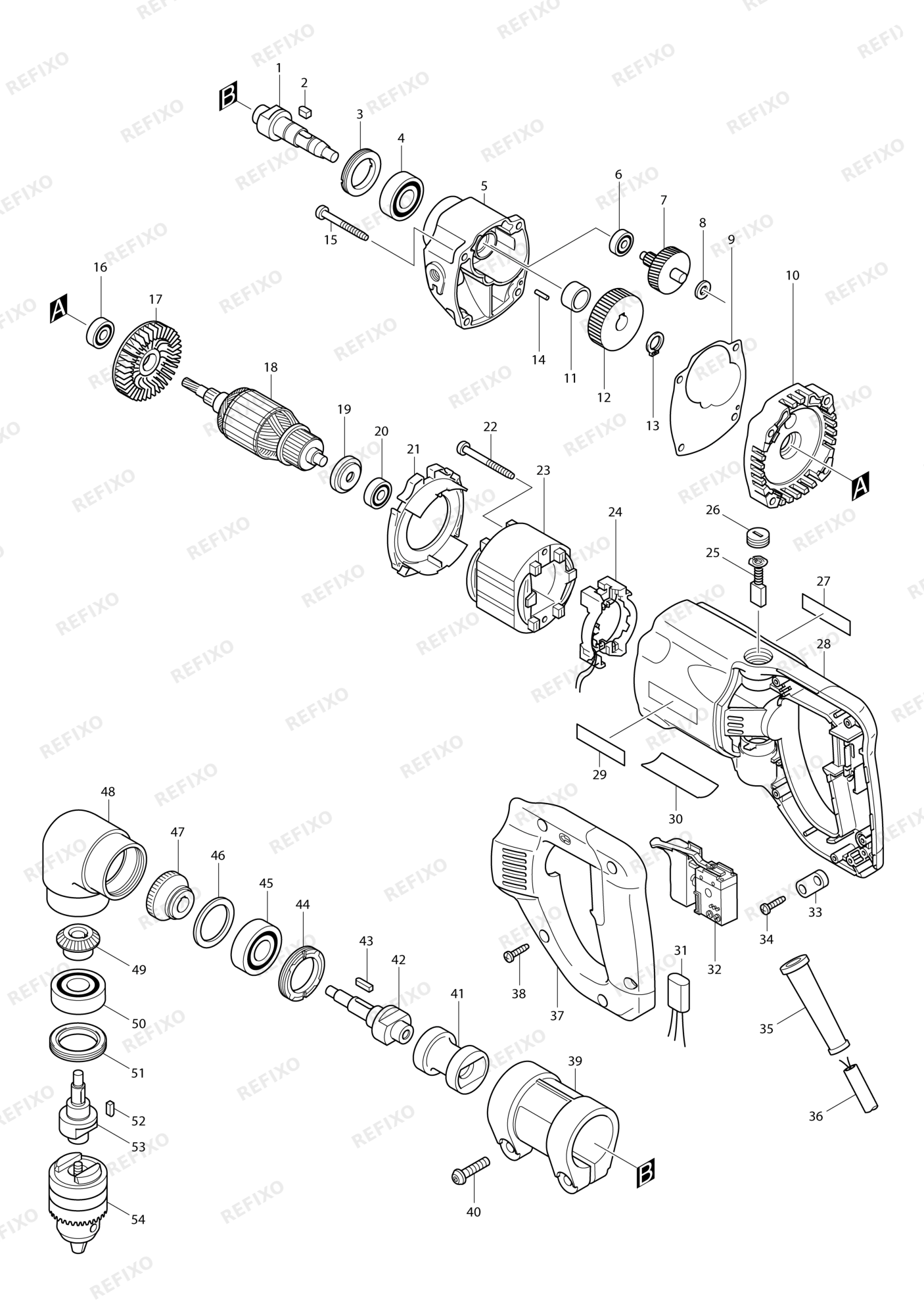 MAKITA DA4000LR — схема запчастей