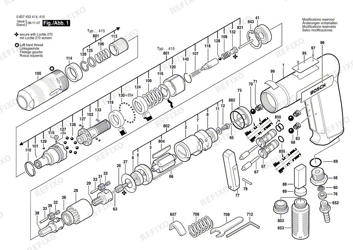 Bosch Pw- шуруповёрт -Ind 180 WATT-SERIE (0 607 453 414) — схема запчастей