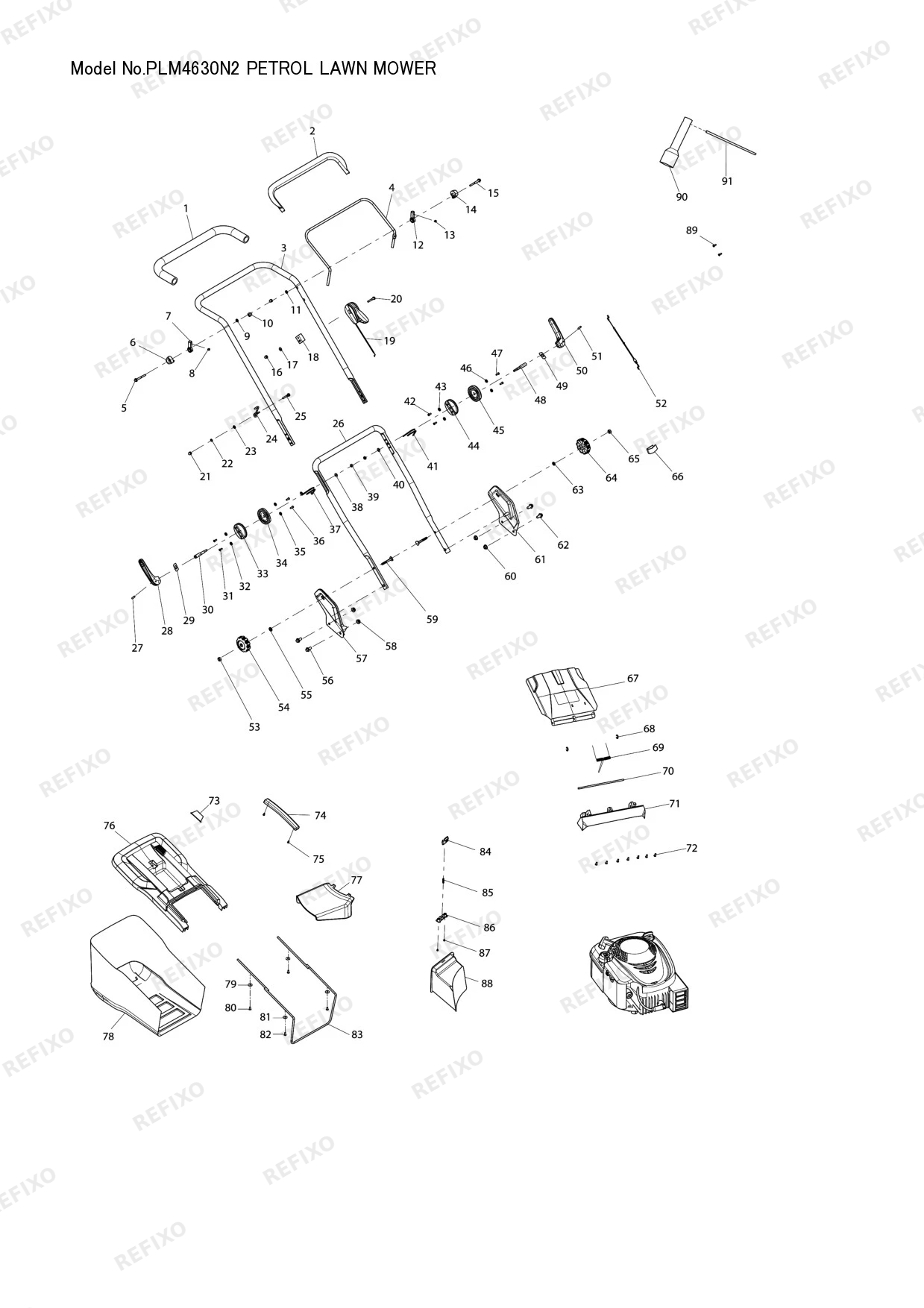 MAKITA PLM4630N2 — схема запчастей
