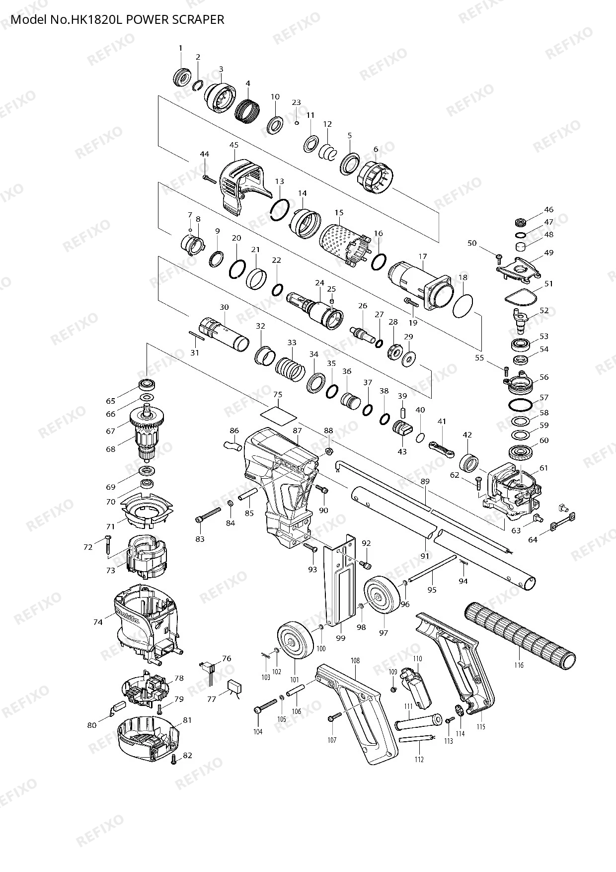 MAKITA HK1820L — схема запчастей