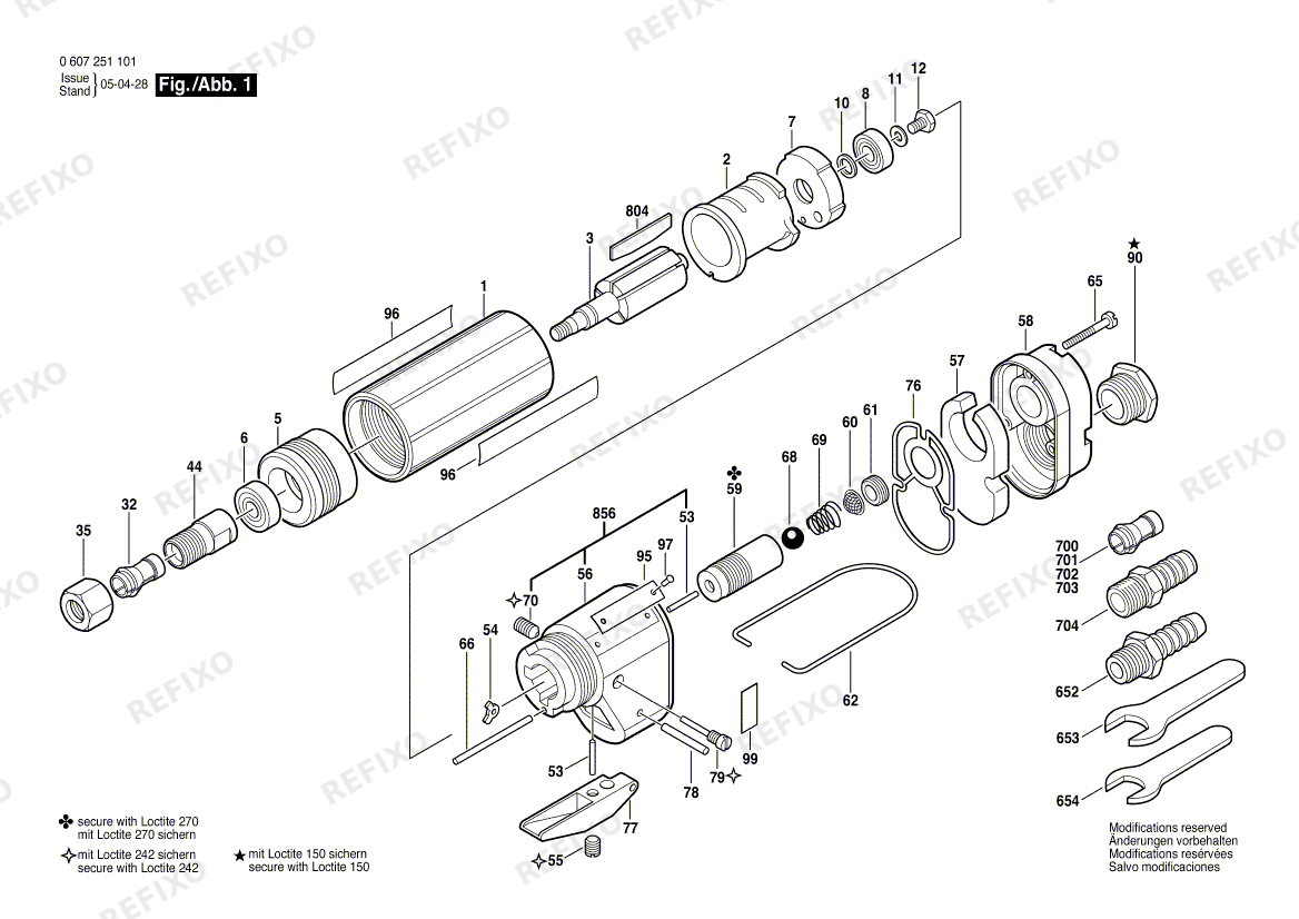 Bosch Geradschleifer 370 WATT-SERIE (0 607 251 101) — схема запчастей