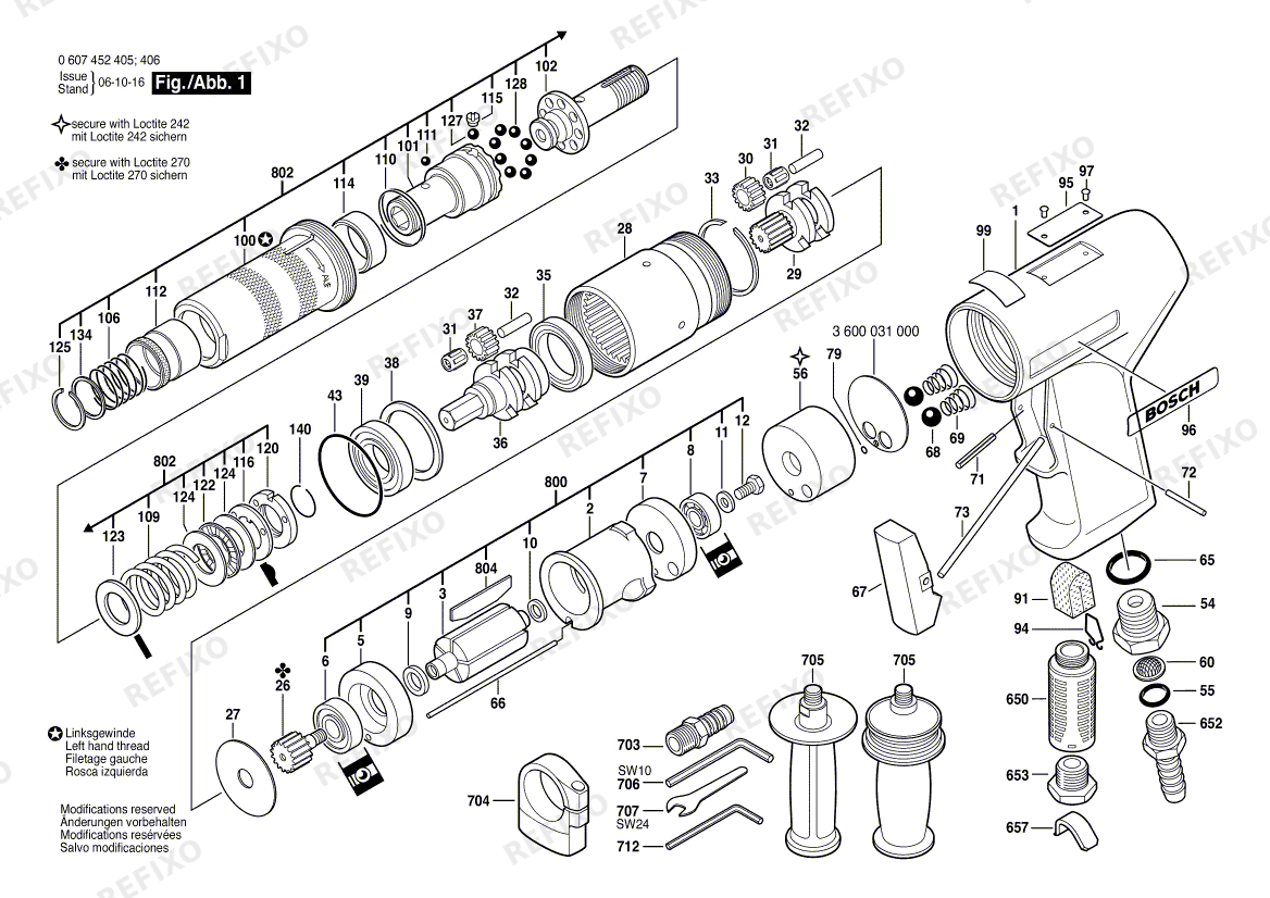 Bosch Pw- шуруповёрт -Ind 550 WATT-SERIE (0 607 452 406) — схема запчастей