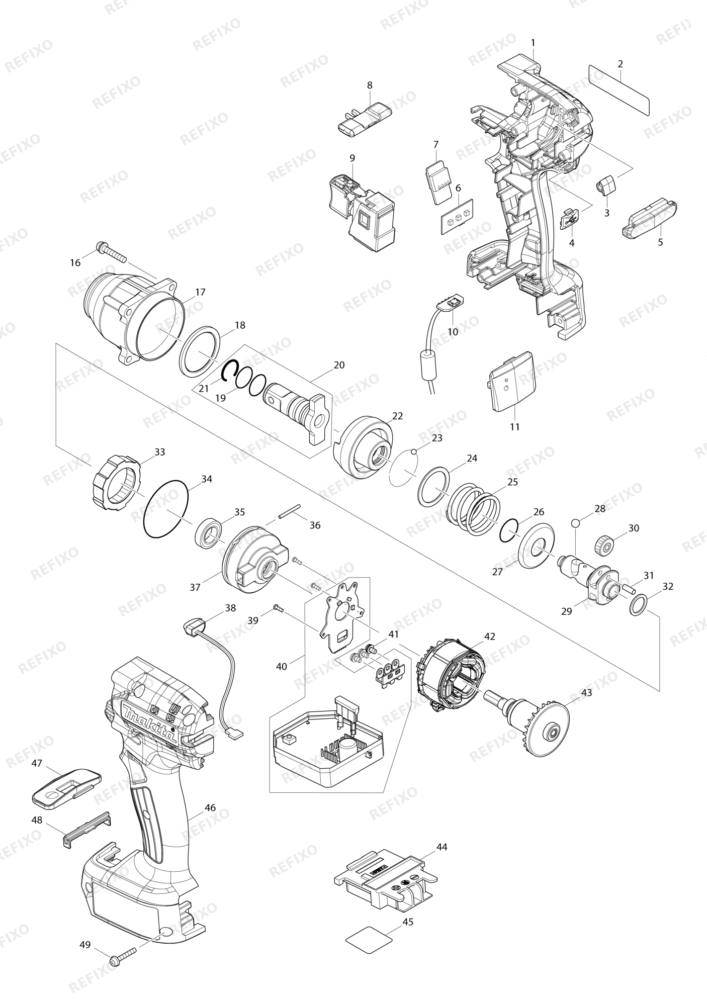 MAKITA DTWA140 — схема запчастей