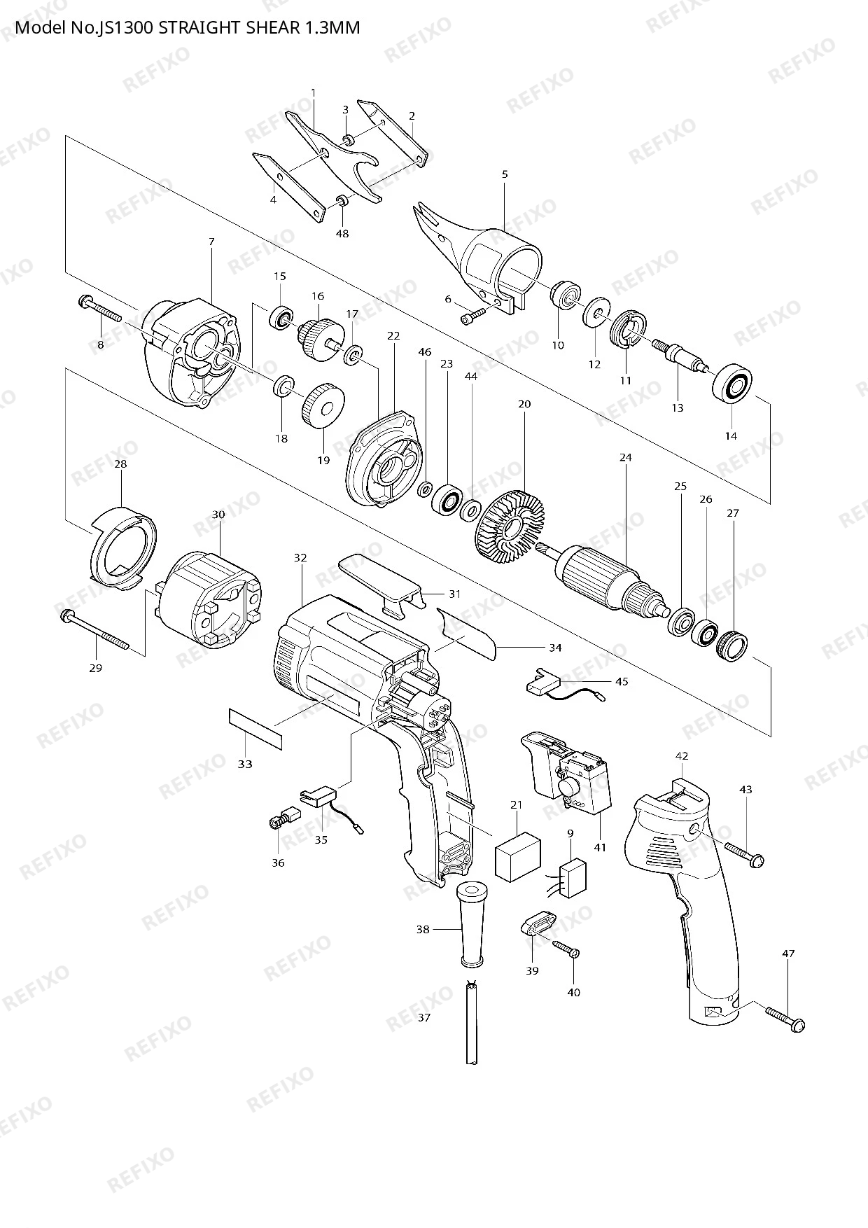 MAKITA JS1300 — схема запчастей