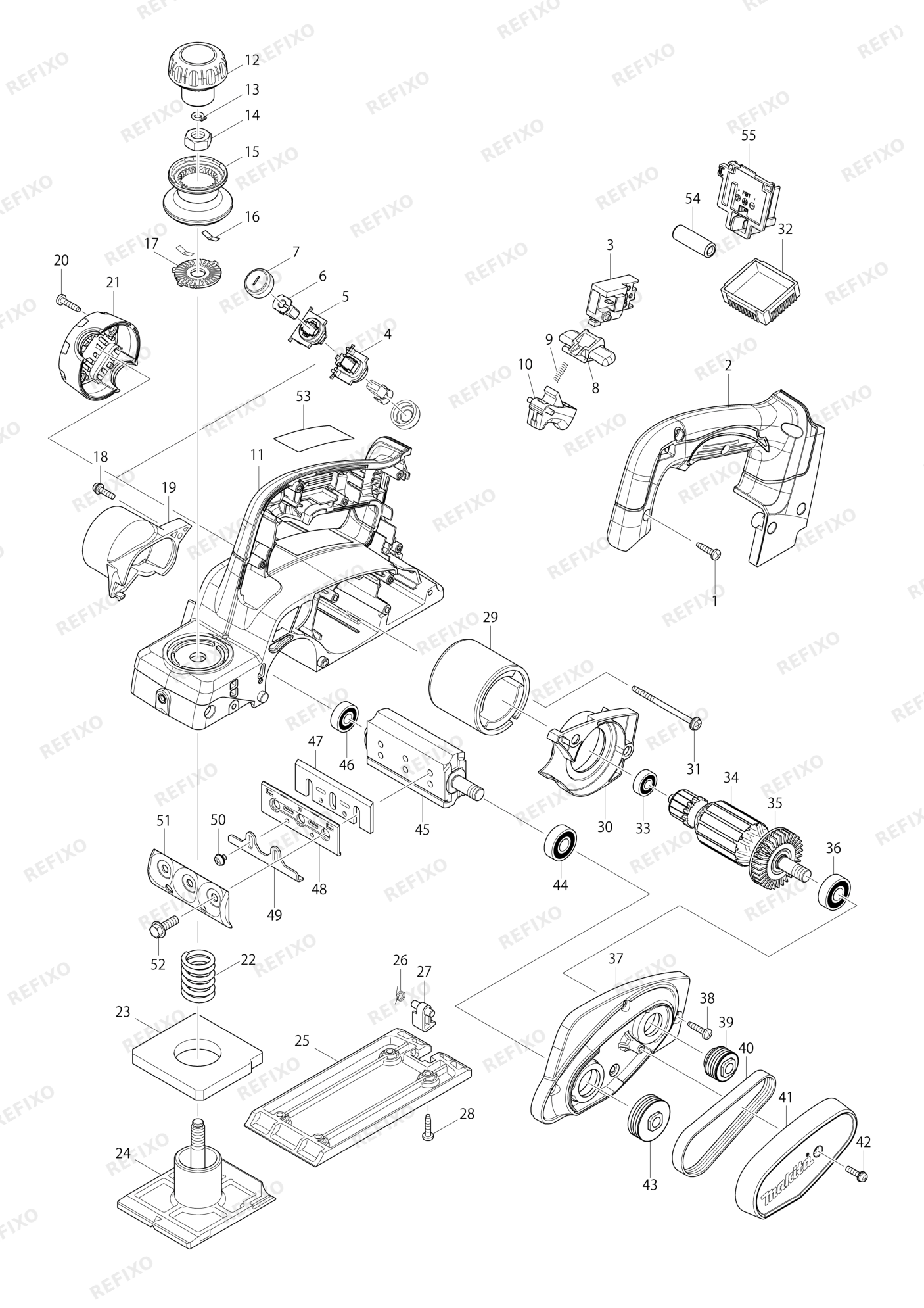Деталировка MAKITA БКП140 — схема запчастей в разборе