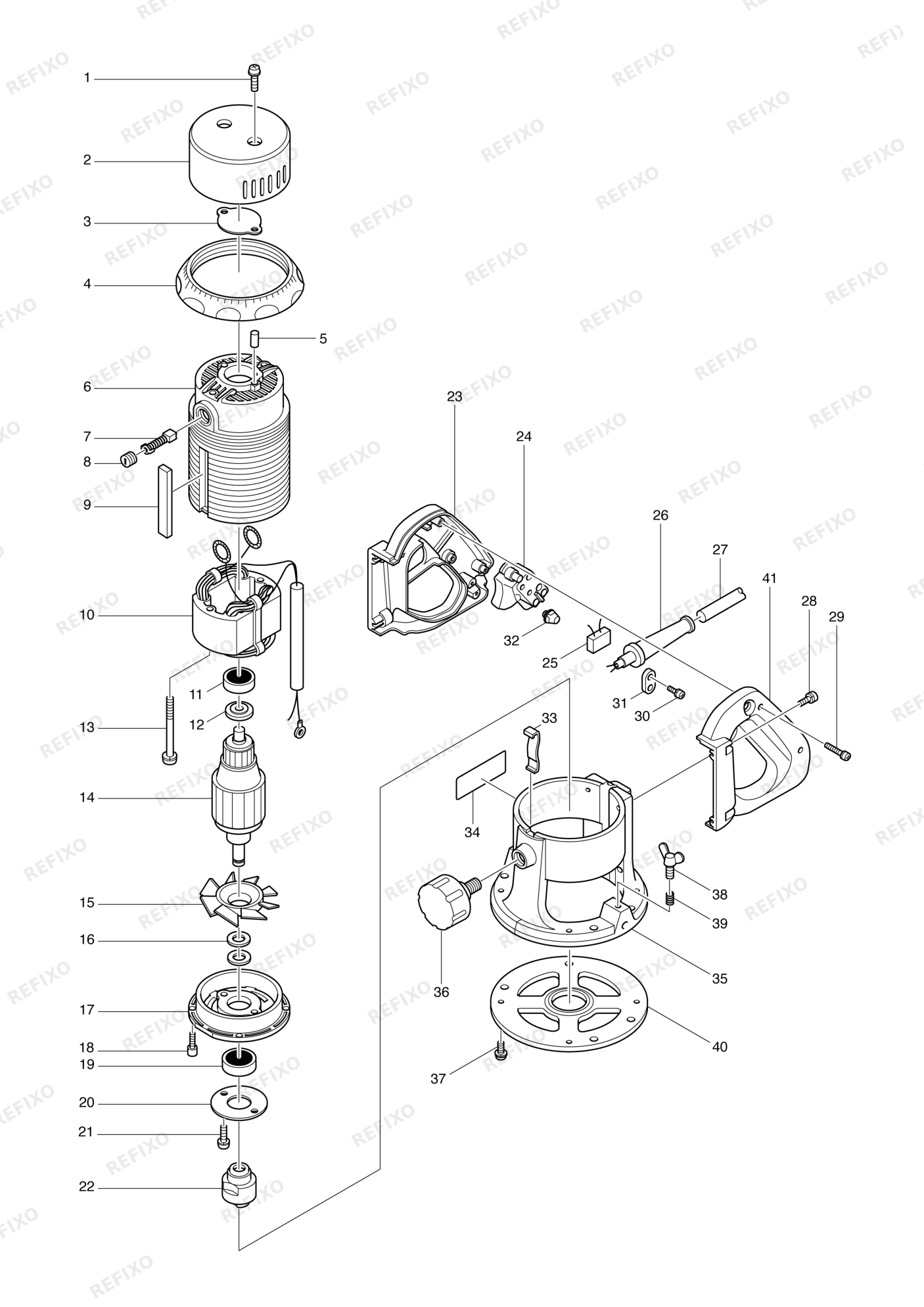 MAKITA 3601B — схема запчастей