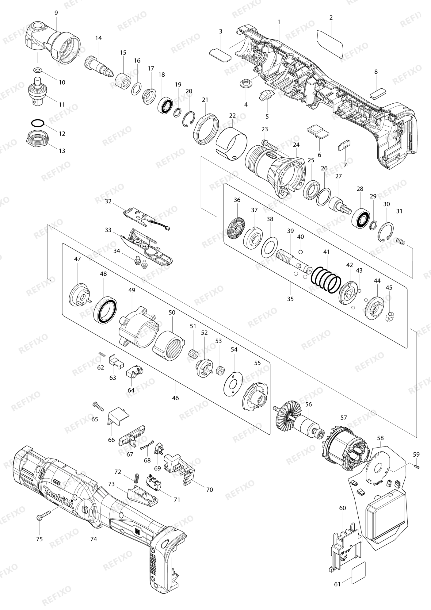MAKITA DFL083F — схема запчастей