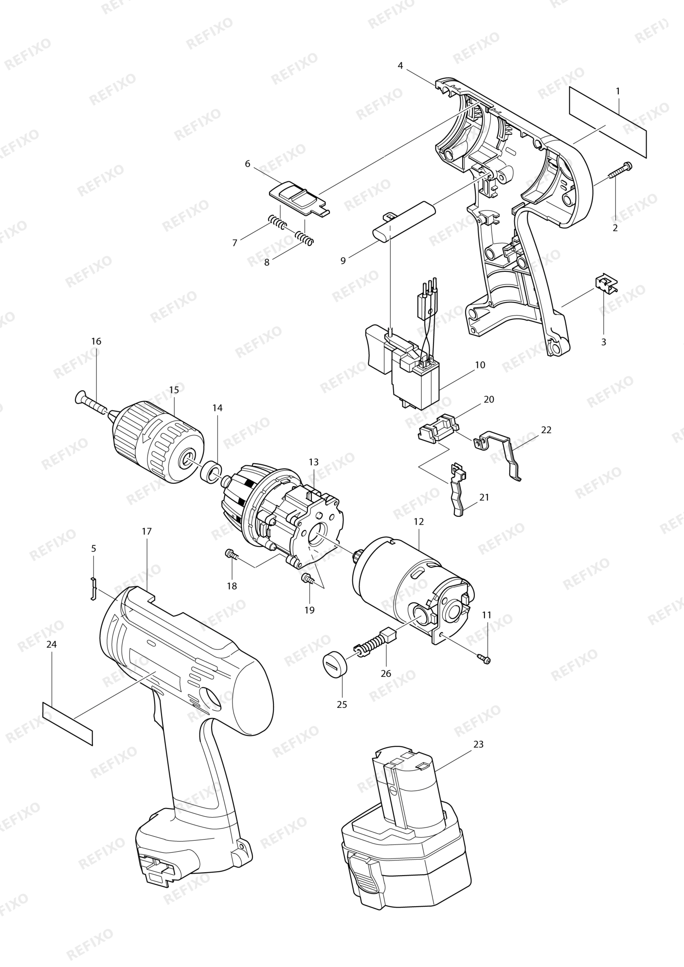 MAKITA 6313D — схема запчастей