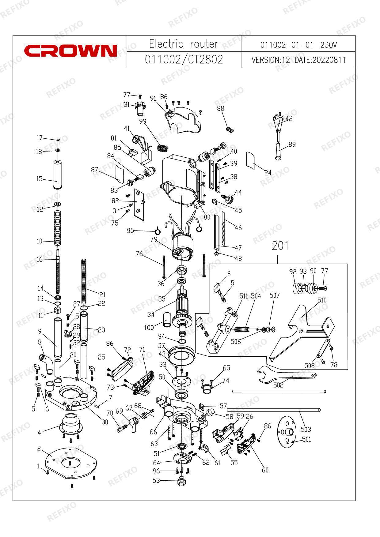 CROWN CT11002 (с 2023) — схема запчастей