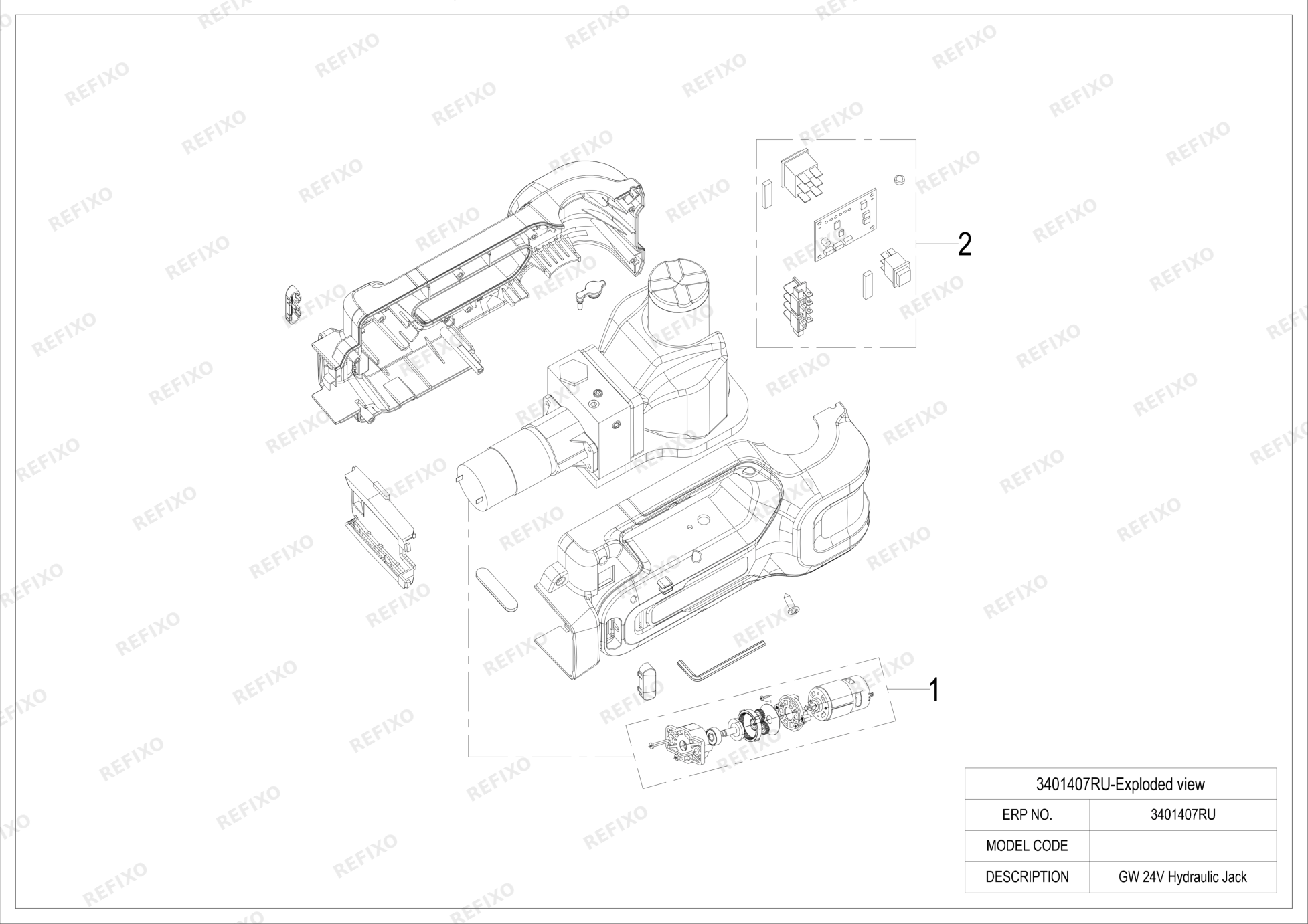 Greenworks 3401407 Exploded view — схема запчастей