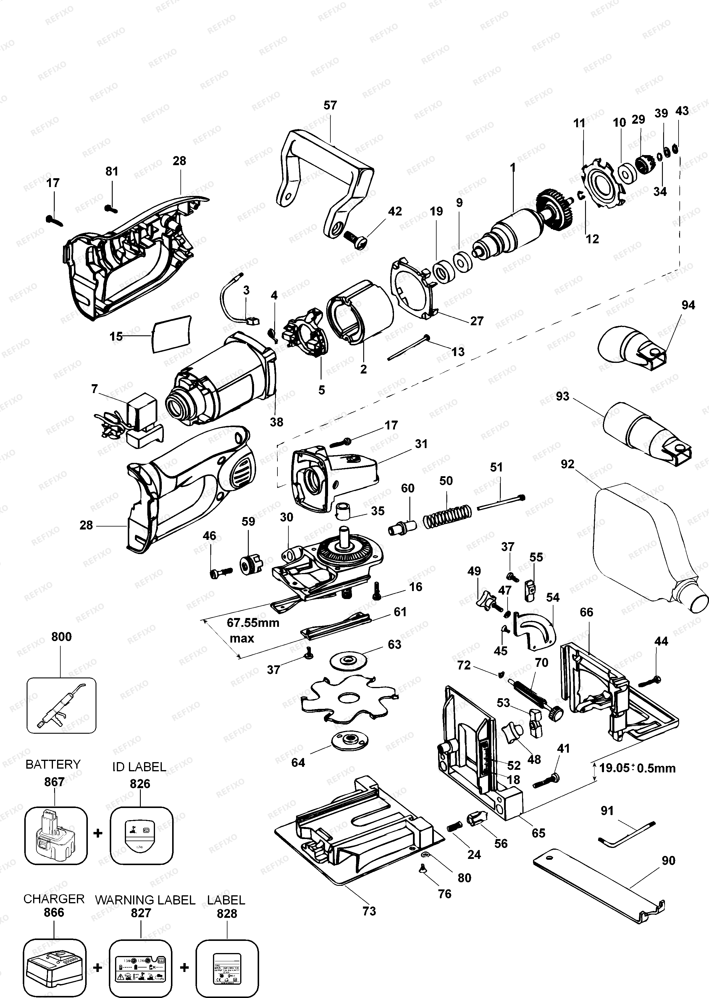 DeWalt ÐÐÐÐÐÐ¬ÐÐ«Ð Ð¤Ð ÐÐÐÐ DW932K — схема запчастей