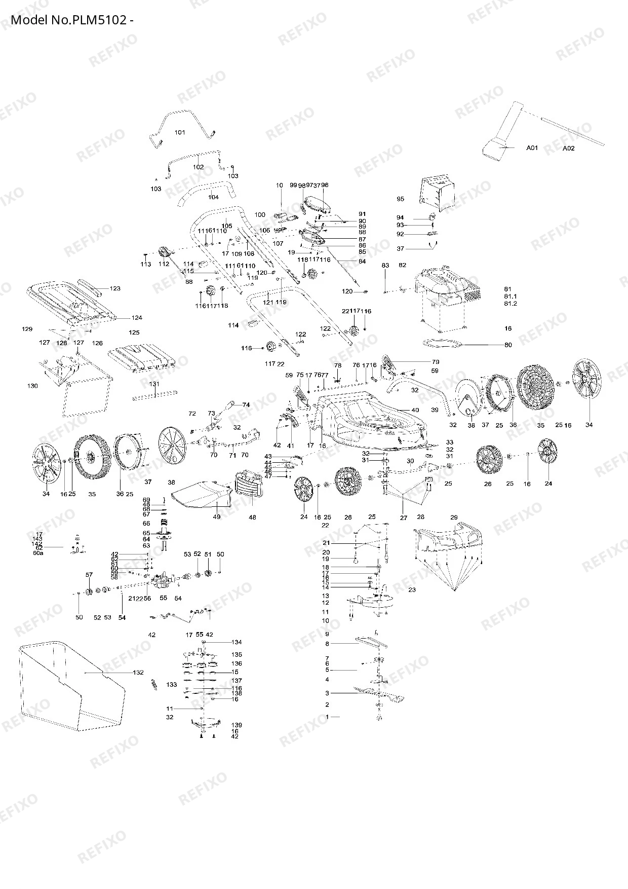 MAKITA PLM5102 — схема запчастей