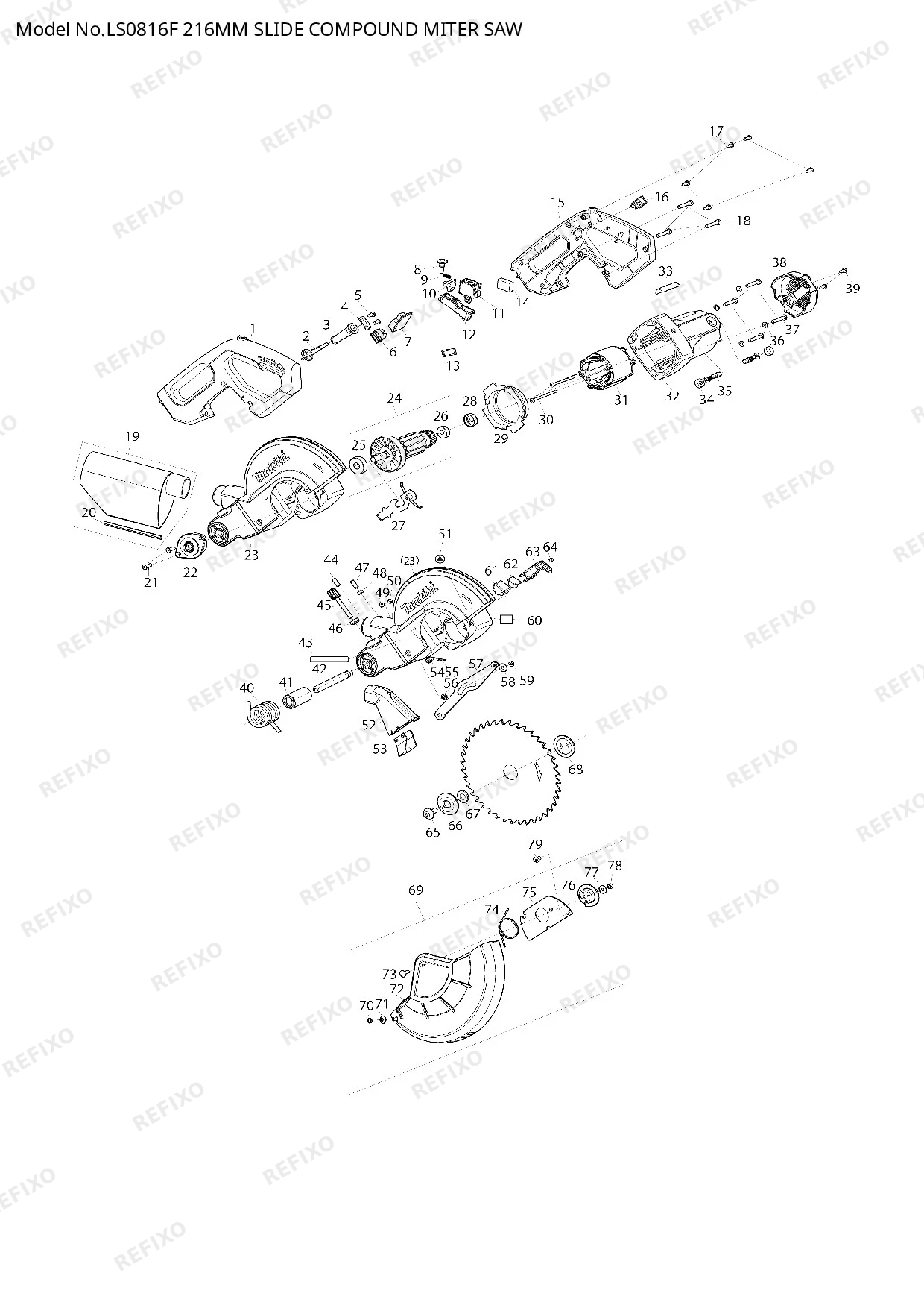 MAKITA LS0816F — схема запчастей