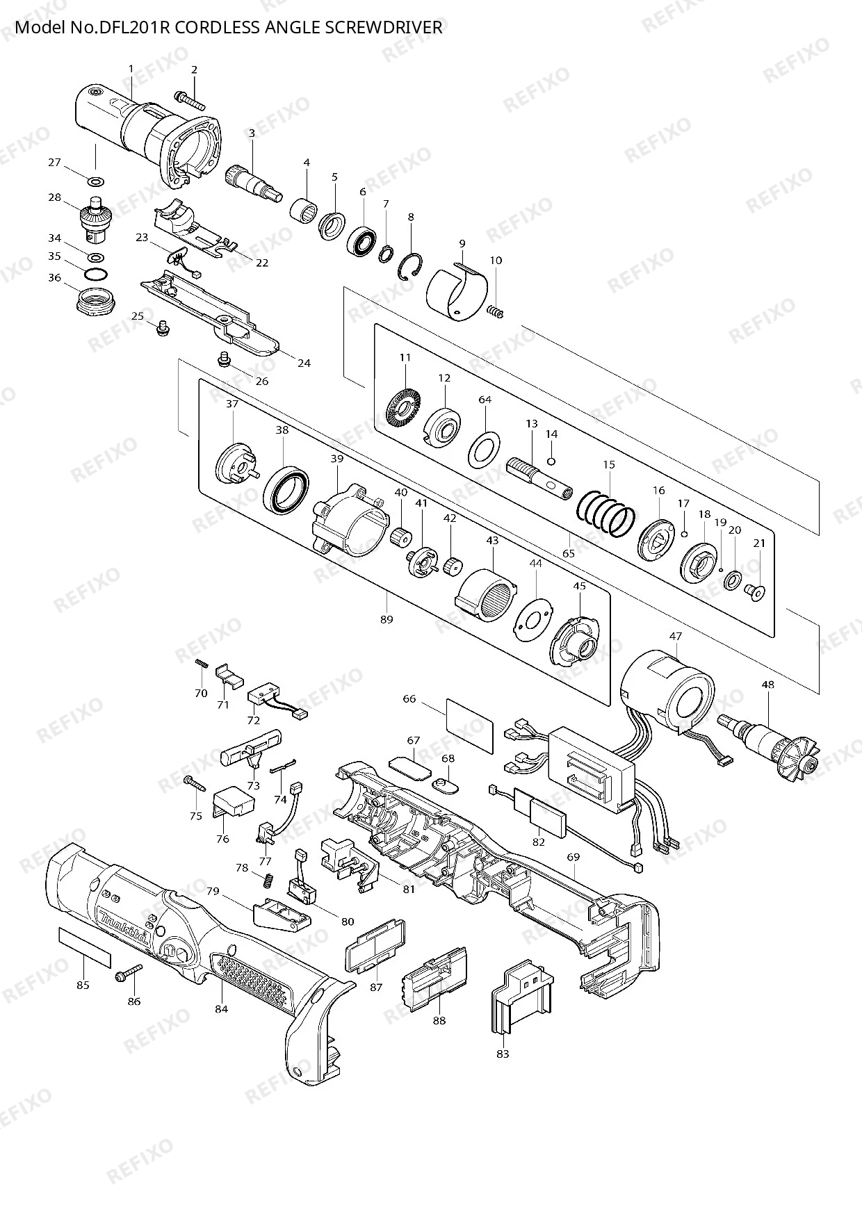 MAKITA DFL201R — схема запчастей