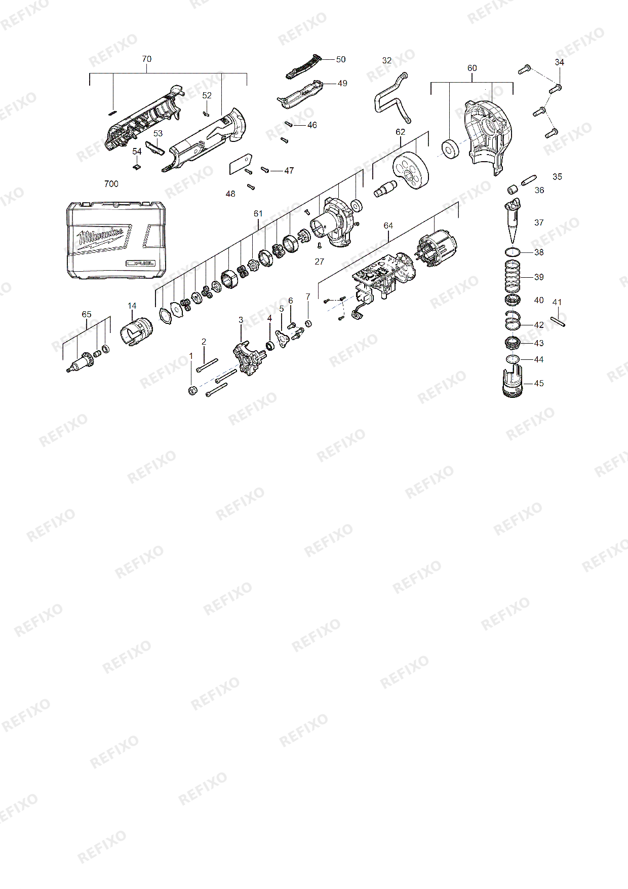 MILWAUKEE M12FPXP 0C 4933472018 4000474906 — схема запчастей