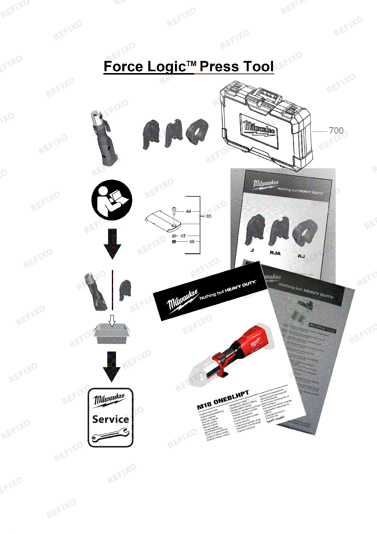 MILWAUKEE M18ONEBLHPT 0C 4933478305 4000477760 — схема запчастей