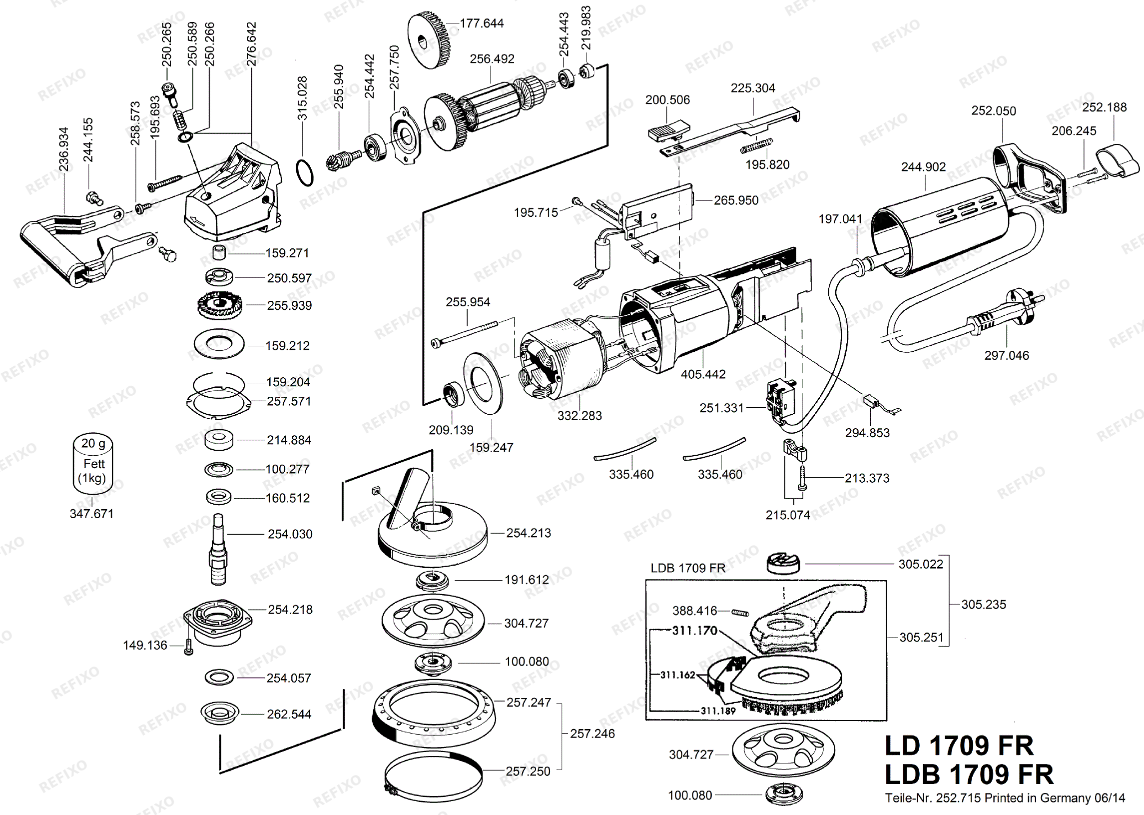 Flex LDB 1709 FR 230CEE ab 06.2014 — схема запчастей