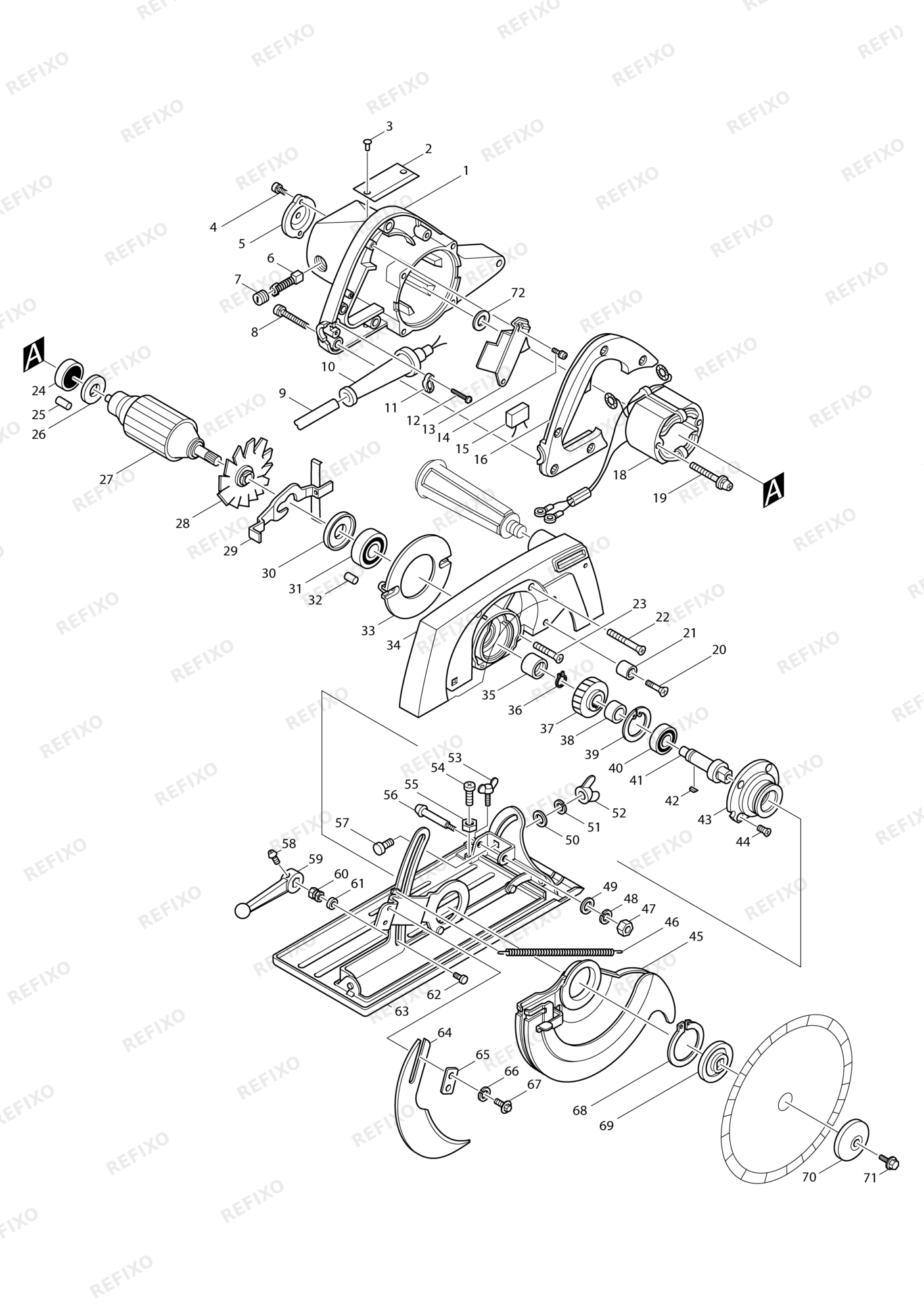 MAKITA 5900BR — схема запчастей