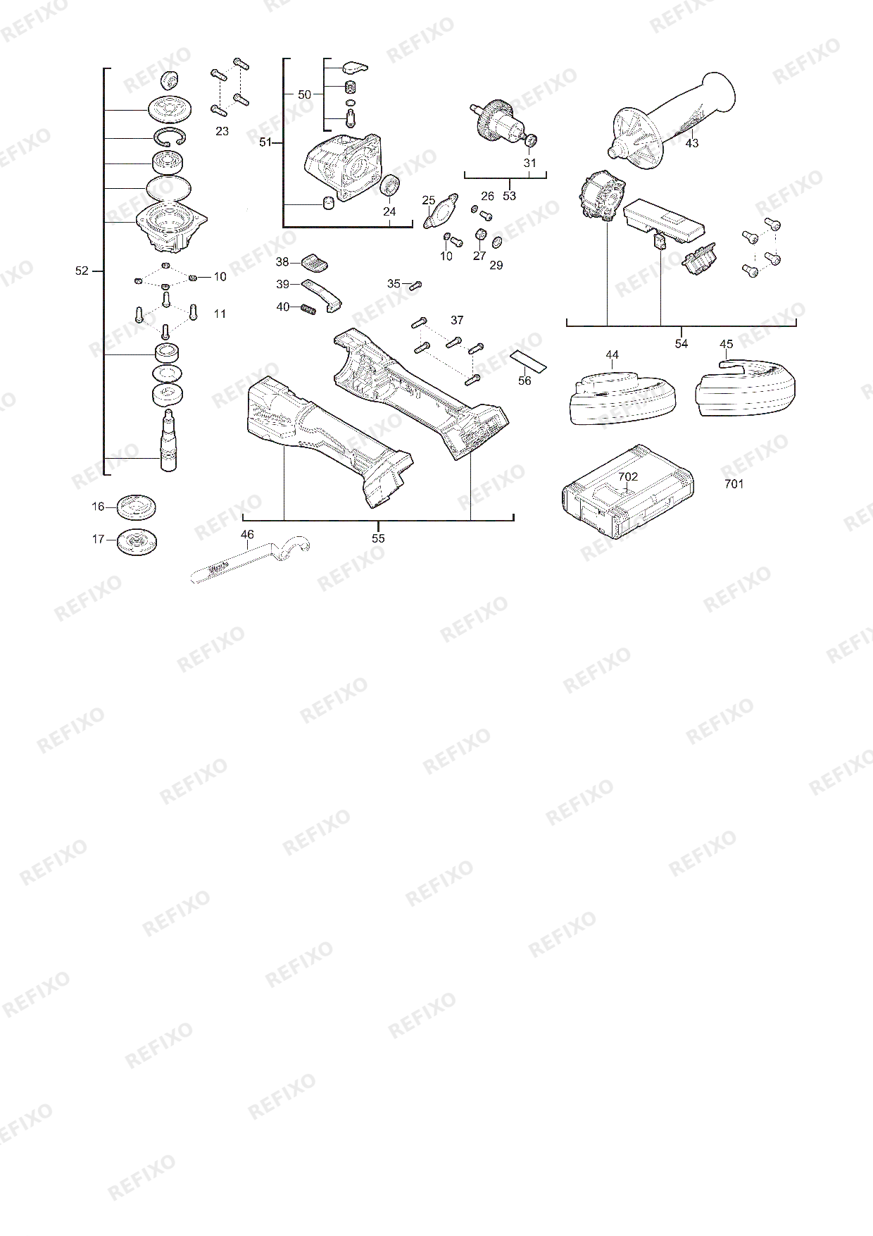 MILWAUKEE M18BLSAG125X 0 4933492643 4000497215 — схема запчастей