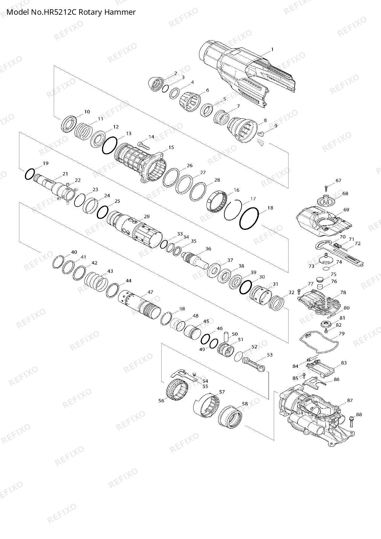 MAKITA HR5212C — схема запчастей