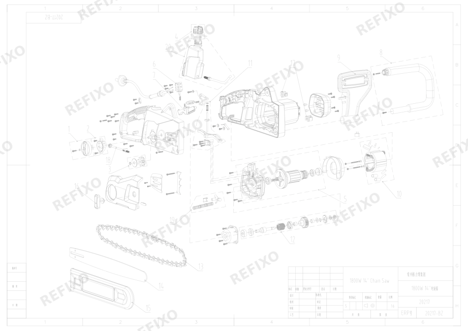 Greenworks 20217-Exploded view — схема запчастей