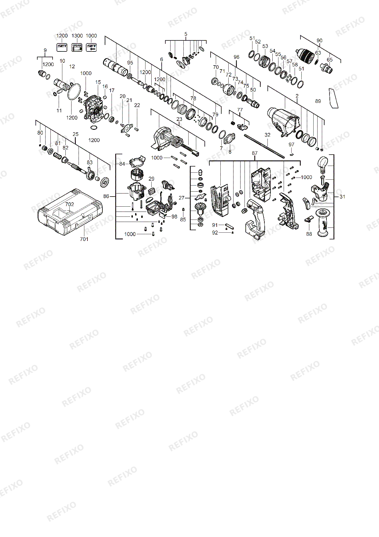 MILWAUKEE M18ONEFHX 0 4933478502 4000491705 — схема запчастей
