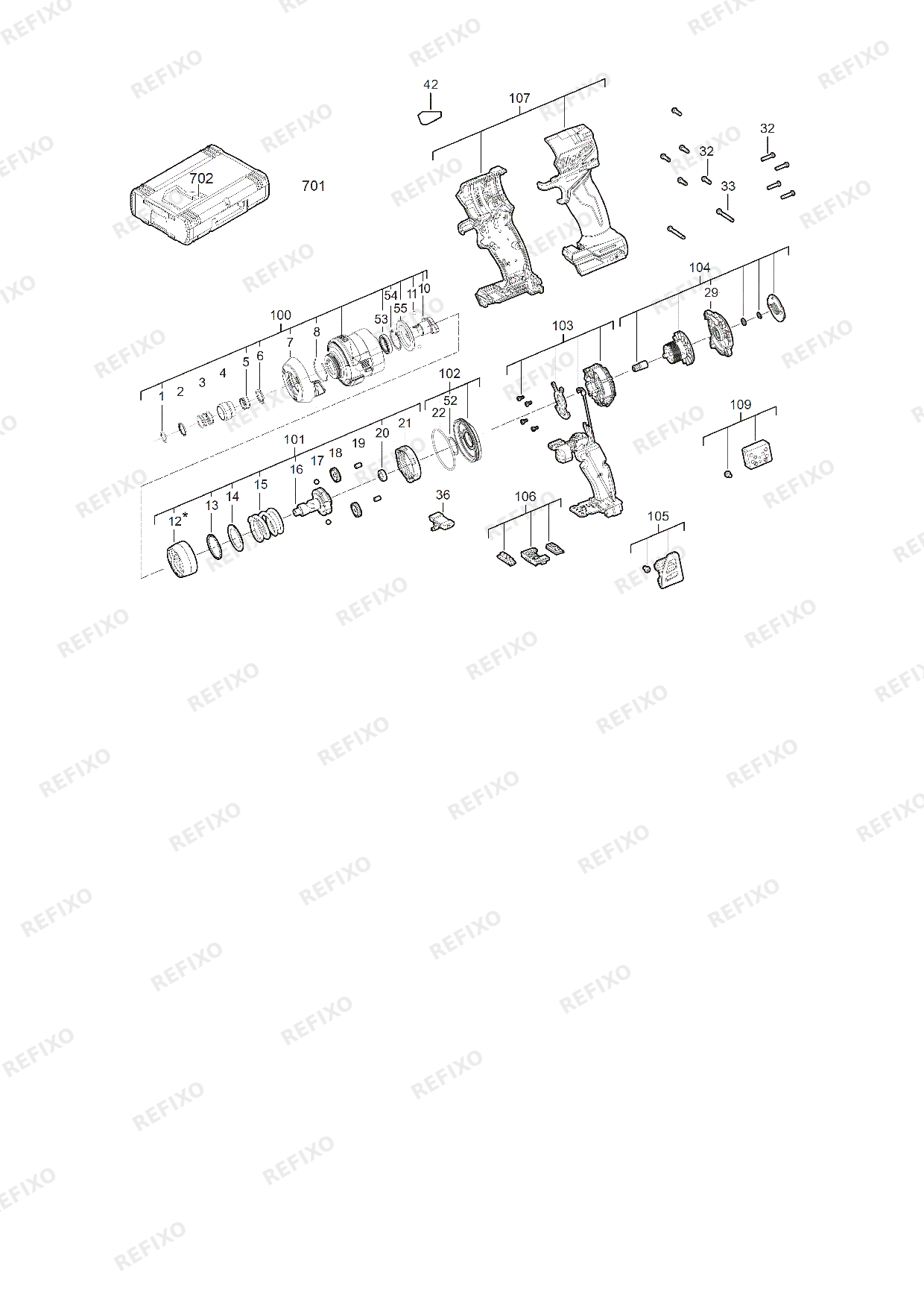 MILWAUKEE M18FID3 0 4933498061 4000510666 — схема запчастей