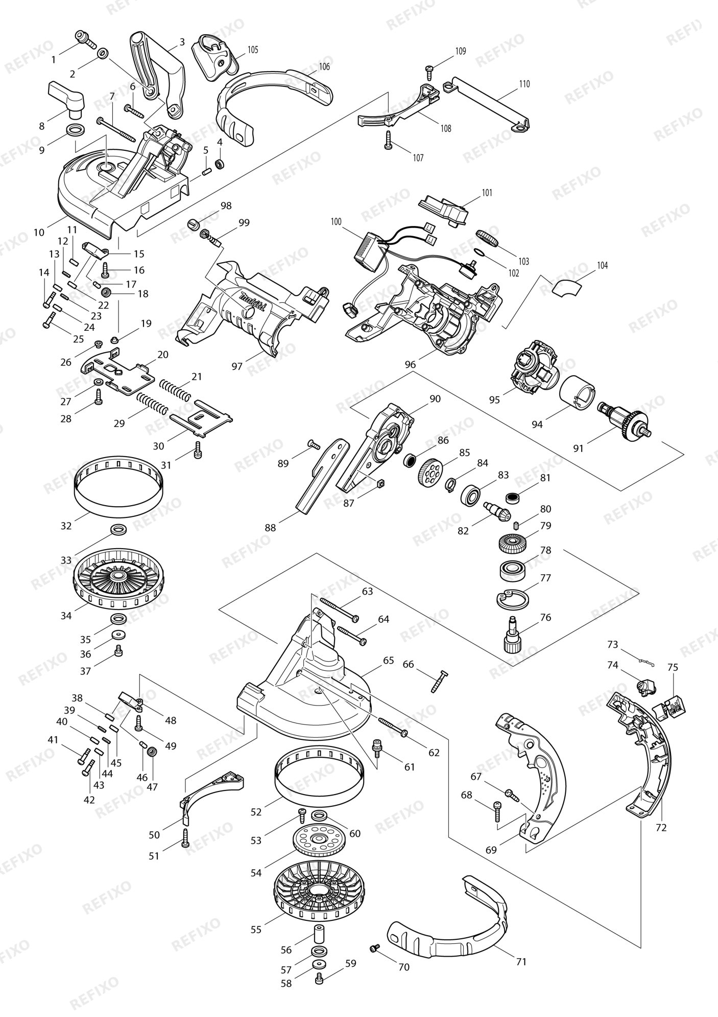 MAKITA DPB180 — схема запчастей