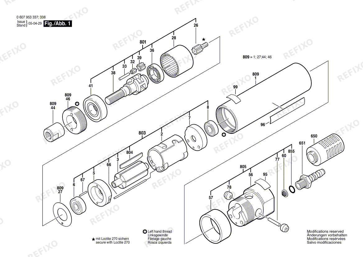Bosch Einbaumotor 180 WATT-SERIE (0 607 953 338) — схема запчастей