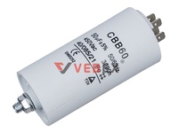 Конденсатор CBB60 50uF 450V (4 клеммы, с болтом), VEBEX